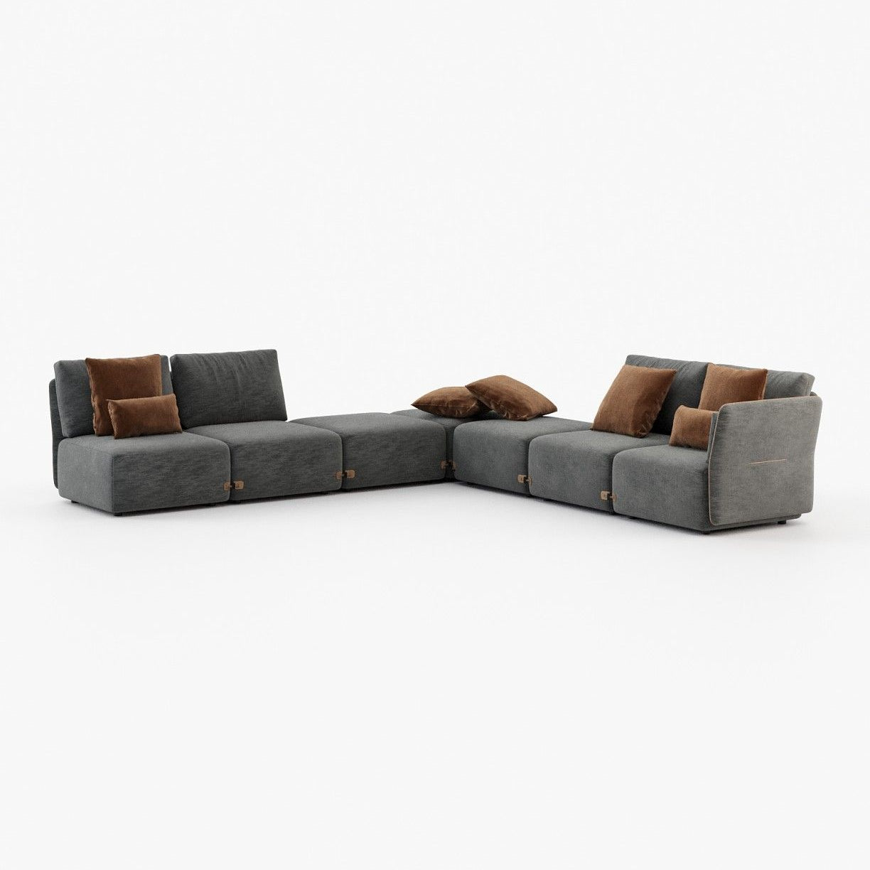 Laskasas CASABLANCA pouf module Sofa Piera Anthracite - Araco Interiors