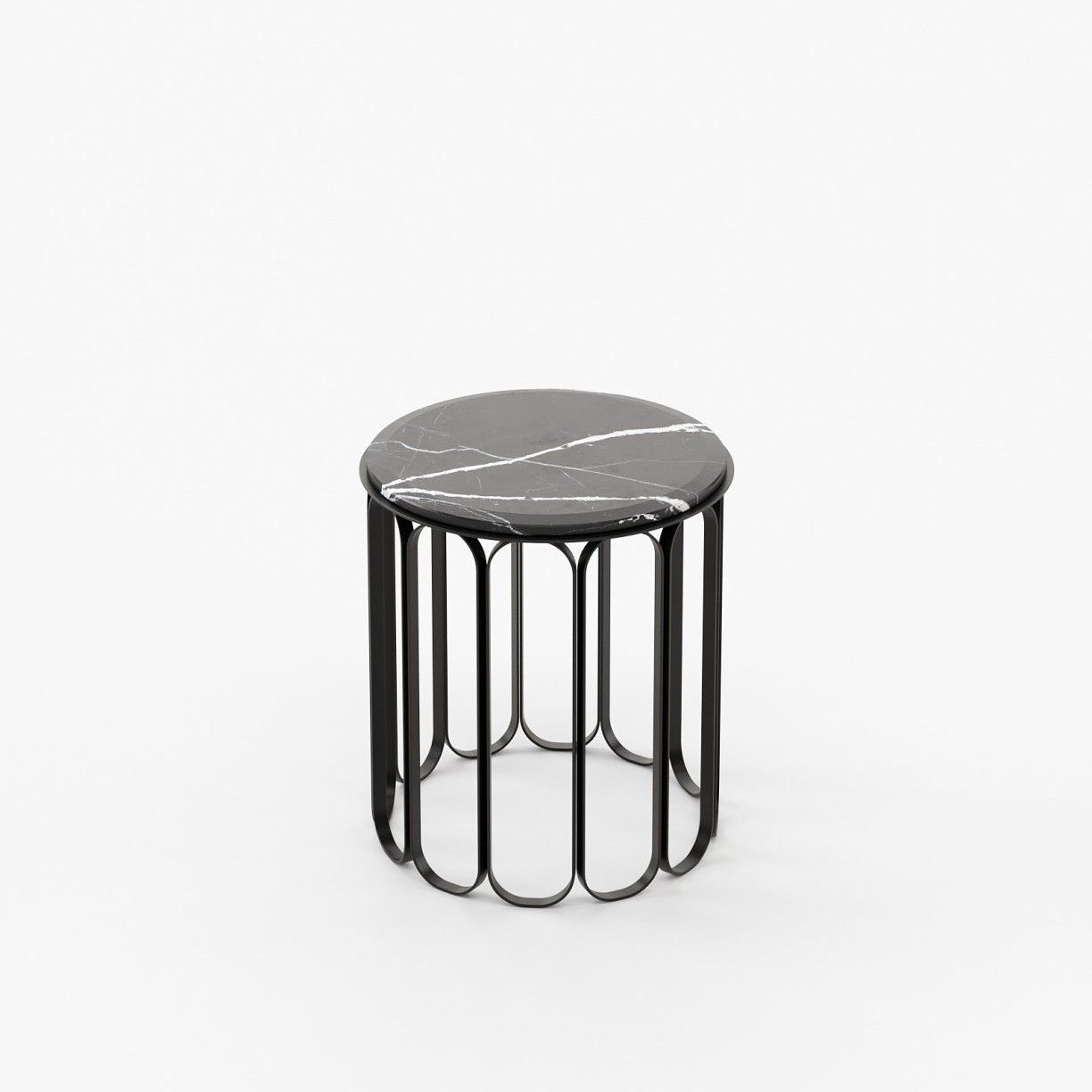 Laskasas CHERYL Nest & Side Table Nero Marquina Polished Marble - Araco Interiors