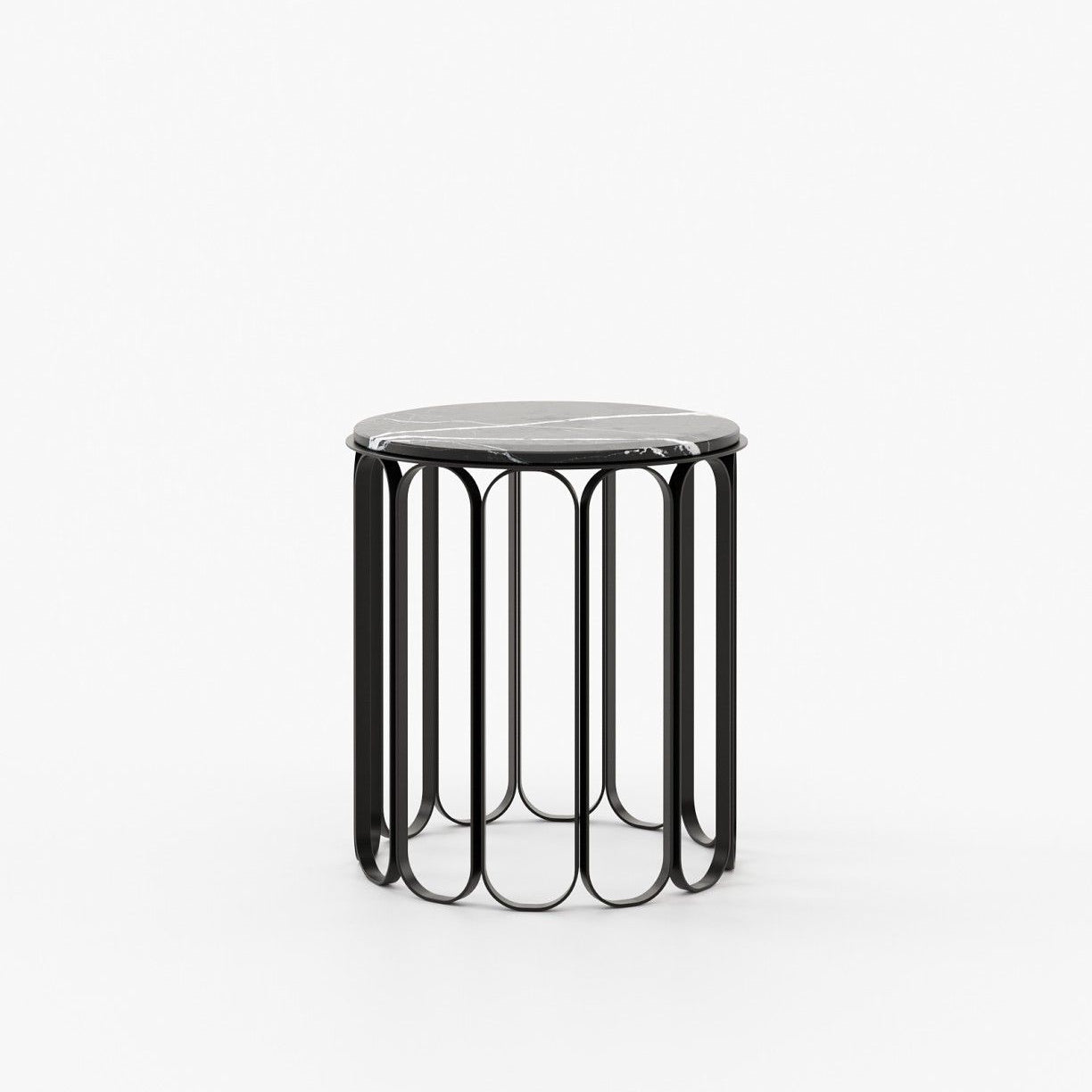 Laskasas CHERYL Nest & Side Table Nero Marquina Polished Marble - Araco Interiors