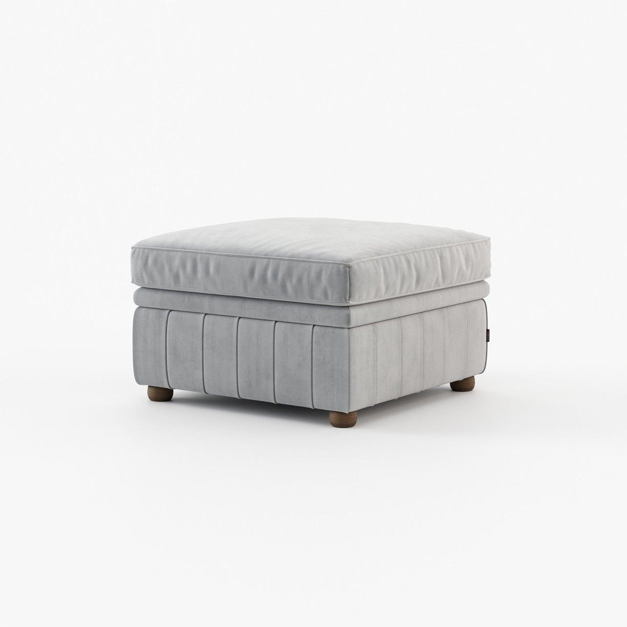 Laskasas CHESTER Footstool & Pouf Vienna Light Grey - Araco Interiors