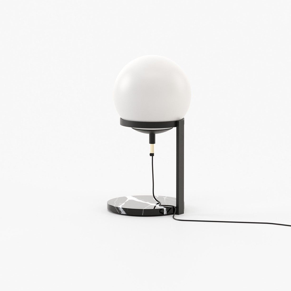 Laskasas CLARKE Table & Desk Lamp Nero Marquina Polished Marble - Araco Interiors