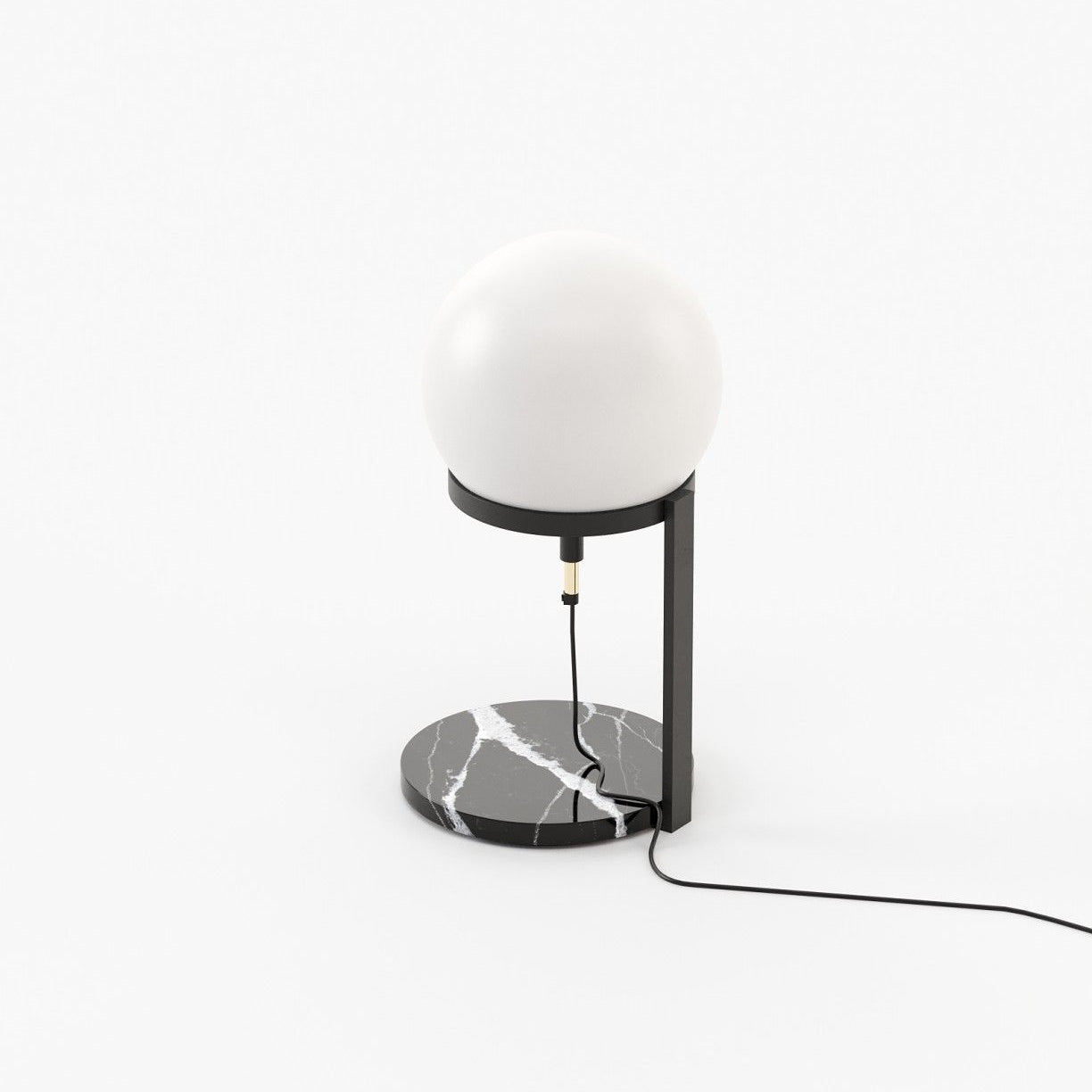 Laskasas CLARKE Table & Desk Lamp Nero Marquina Polished Marble - Araco Interiors