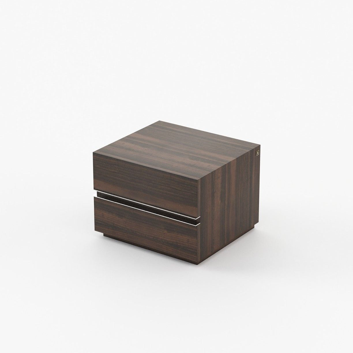 Laskasas CONNOR Bedside Cabinet & Table Smoked Eucalyptus Veneer Matte - Araco Interiors