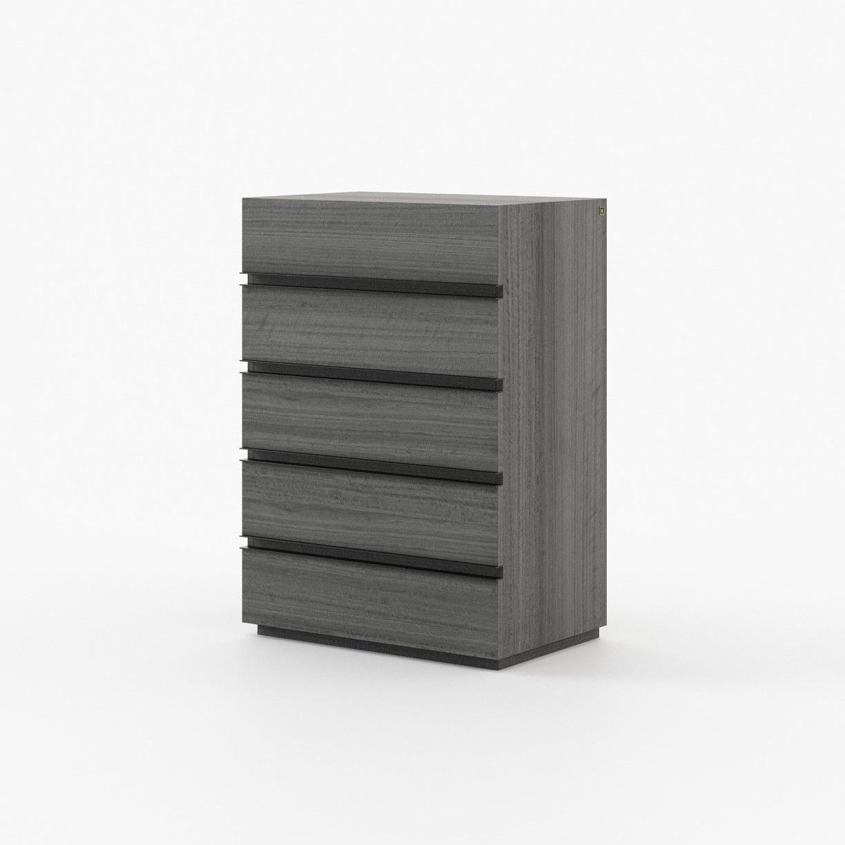 Laskasas CONNOR Tallboy Chest of Drawers Grey Eucalyptus Veneer Matte - Araco Interiors
