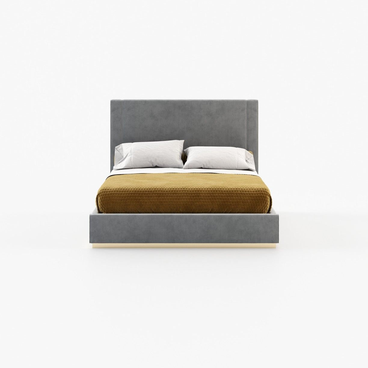 Laskasas CORIN Bed & Headboard Vienna Light Grey - Araco Interiors