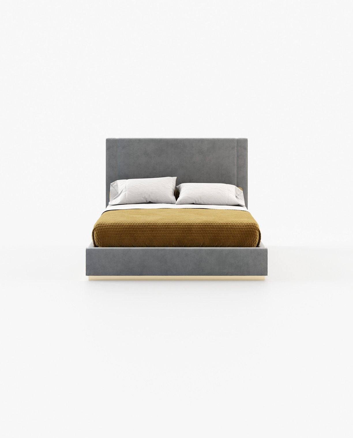 Laskasas CORIN Bed & Headboard Vienna Light Grey - Araco Interiors