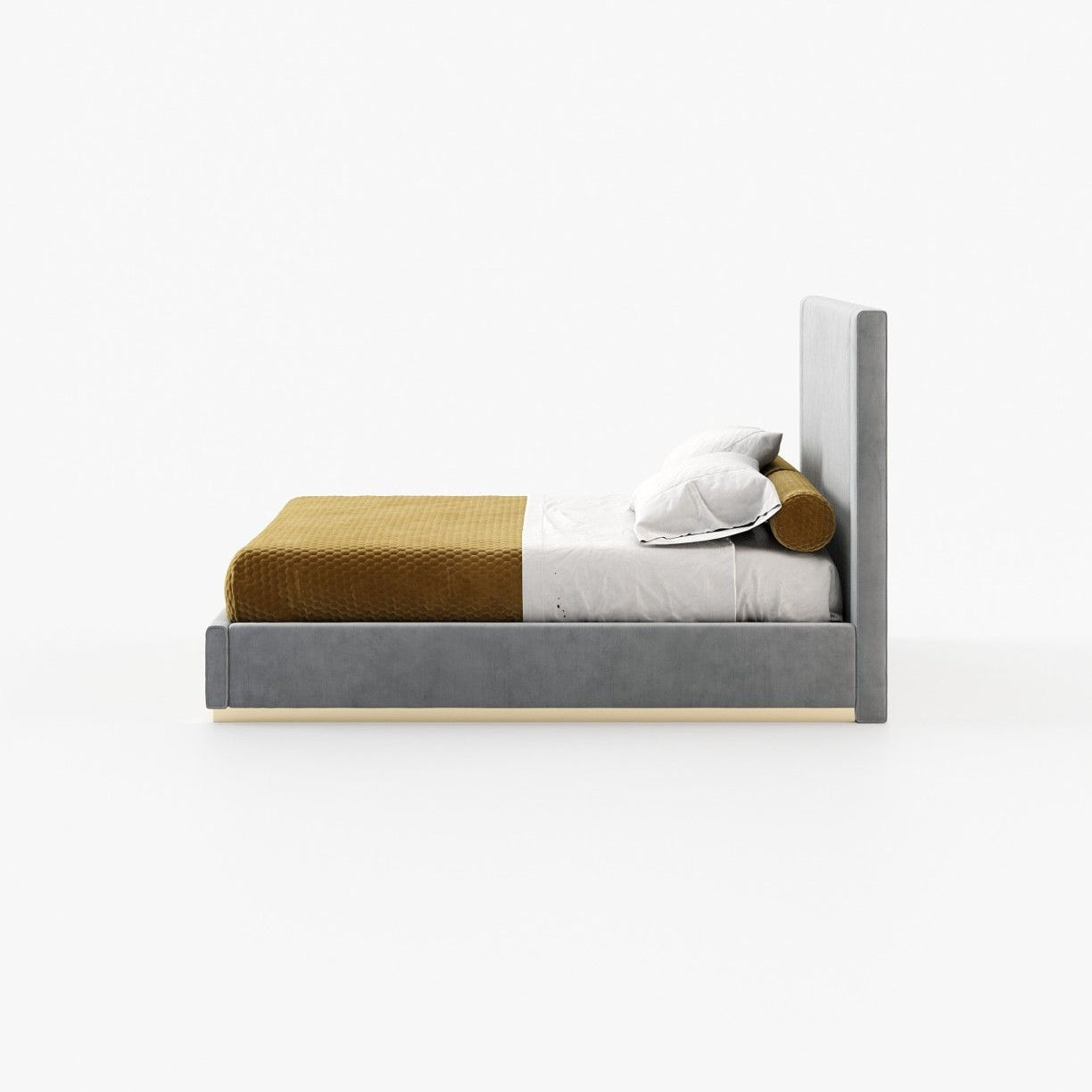 Laskasas CORIN Bed & Headboard Vienna Light Grey - Araco Interiors