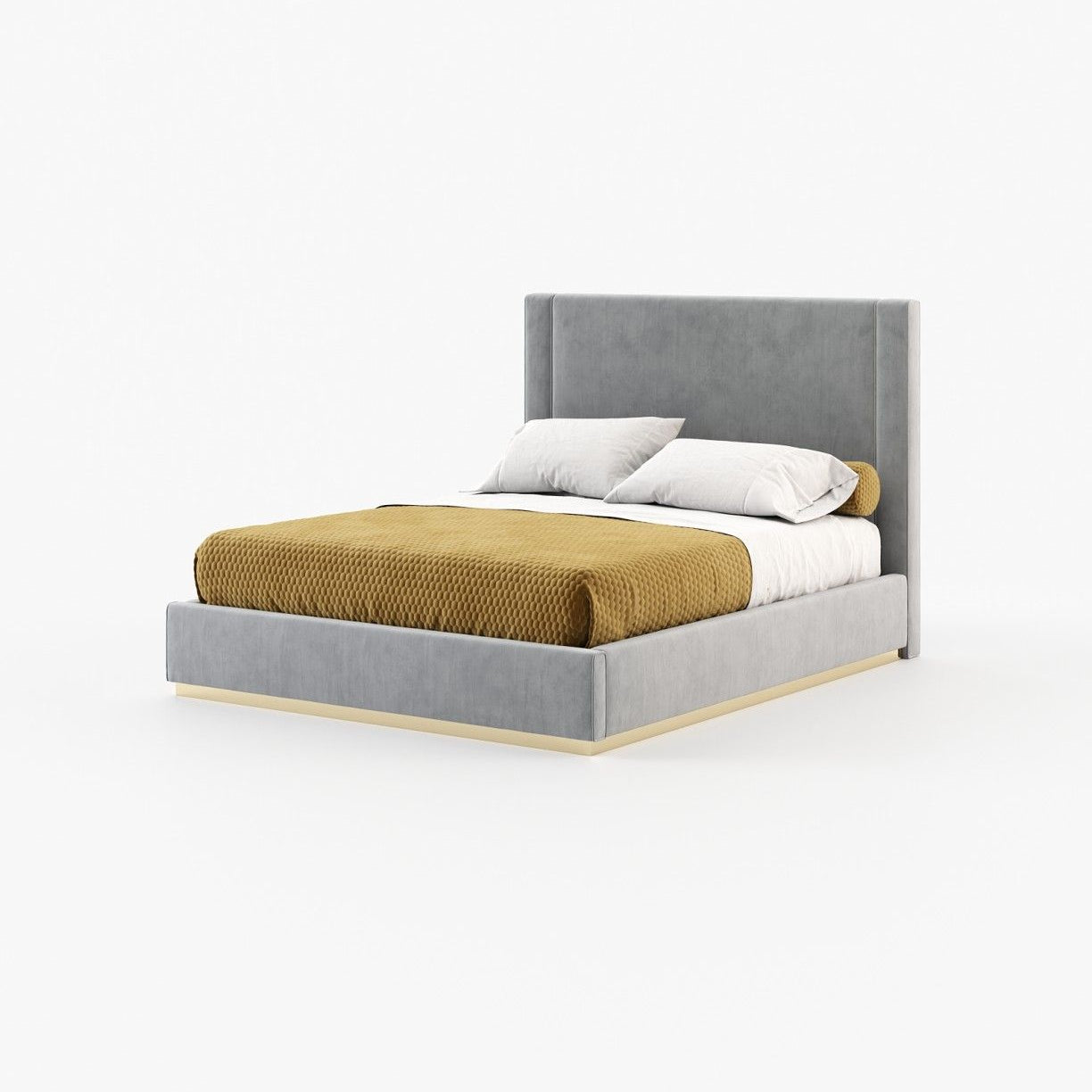 Laskasas CORIN Bed & Headboard Vienna Light Grey - Araco Interiors