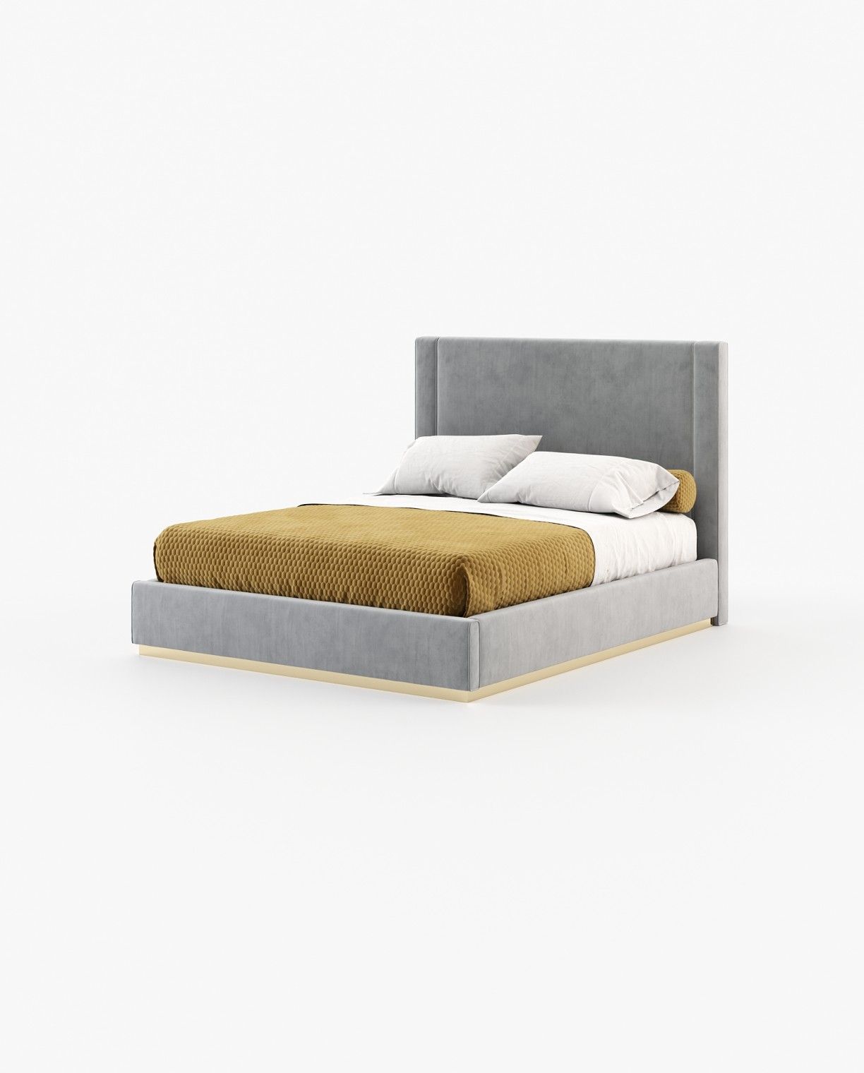 Laskasas CORIN Bed & Headboard Vienna Light Grey - Araco Interiors