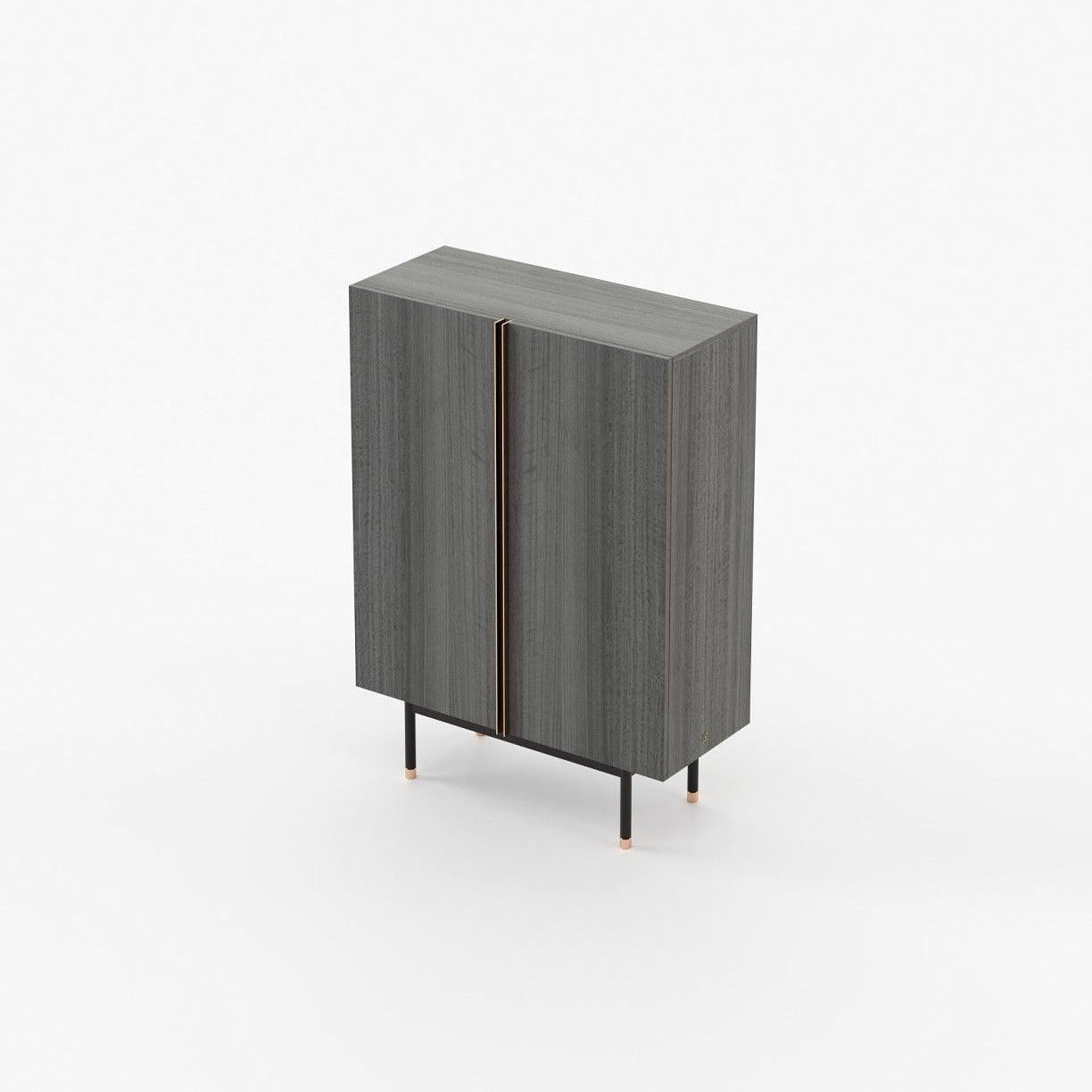 Laskasas CUBA Bar Cabinet Grey Eucalyptus Veneer Matte - Araco Interiors