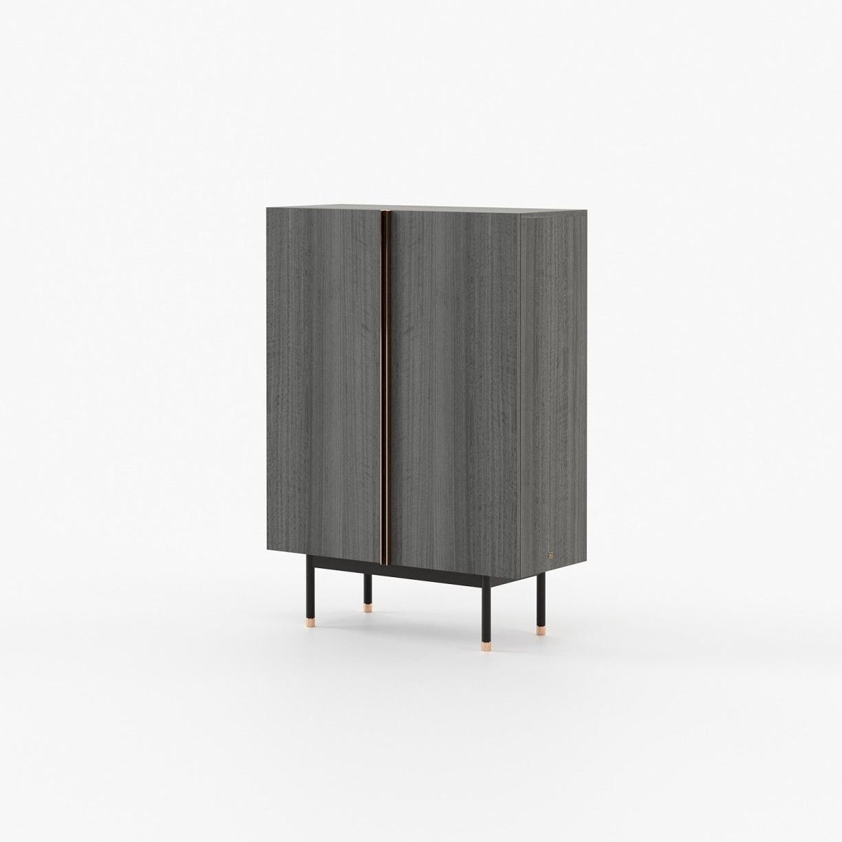 Laskasas CUBA Bar Cabinet Grey Eucalyptus Veneer Matte - Araco Interiors