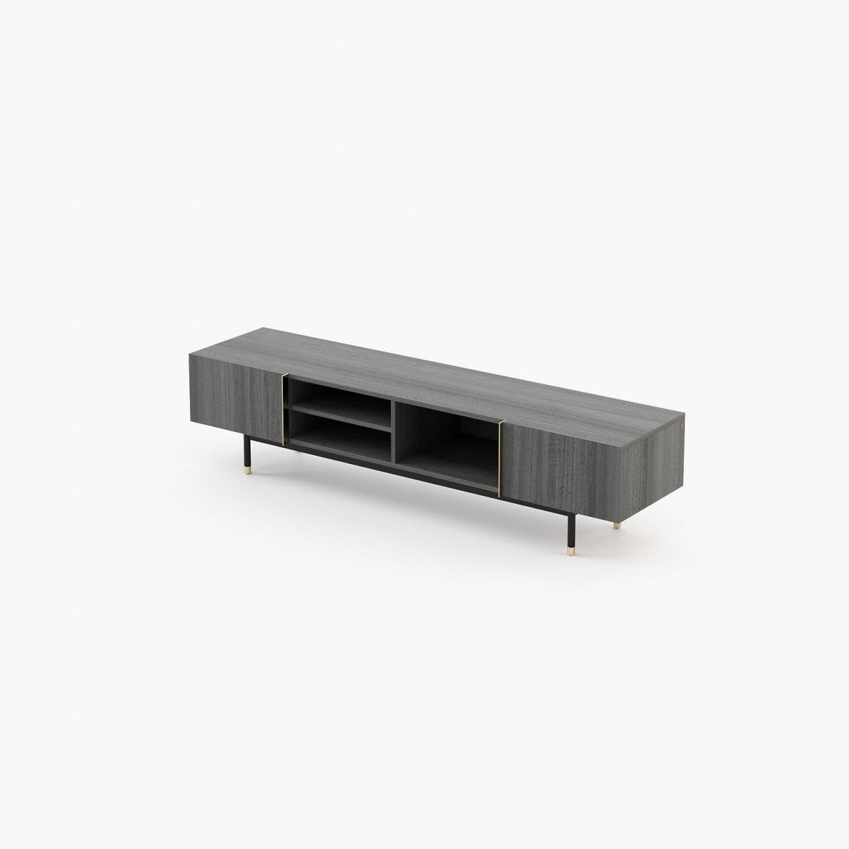 Laskasas CUBA Media Unit Grey Eucalyptus Veneer Matte - Araco Interiors