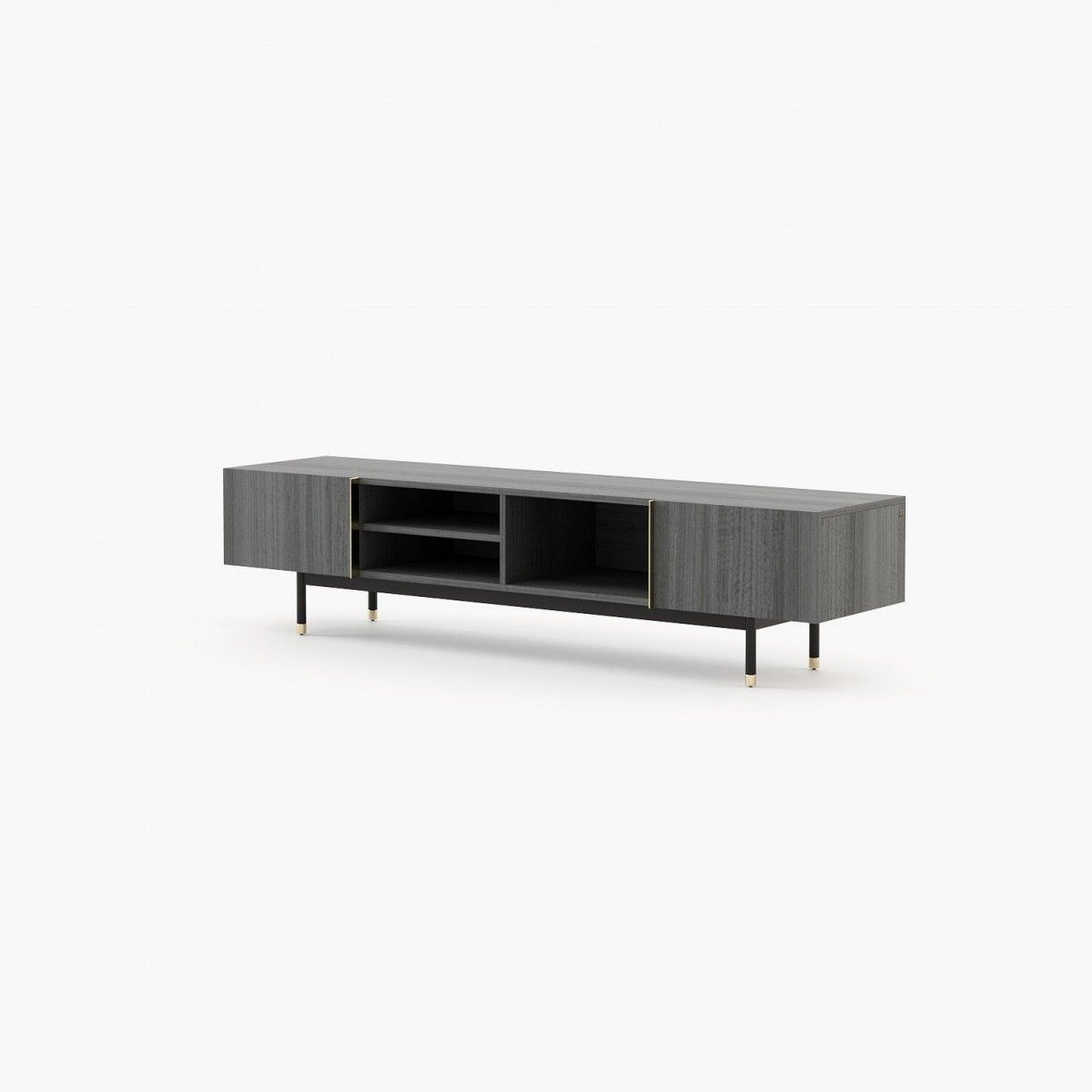 Laskasas CUBA Media Unit Grey Eucalyptus Veneer Matte - Araco Interiors