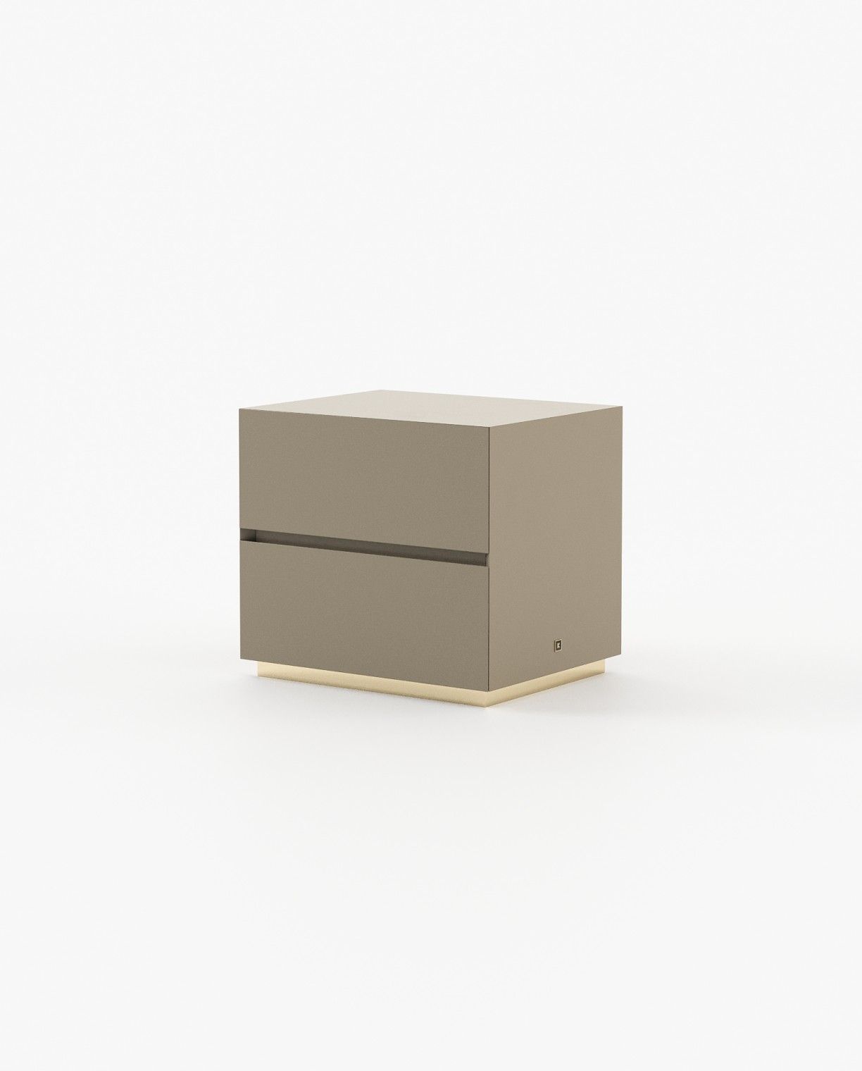 Laskasas DAKAR Bedside Cabinet & Table Beige Grey Lacquer Matte - Araco Interiors