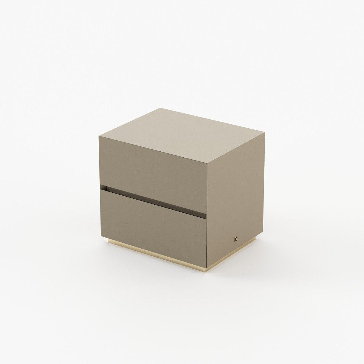 Laskasas DAKAR Bedside Cabinet & Table Beige Grey Lacquer Matte - Araco Interiors