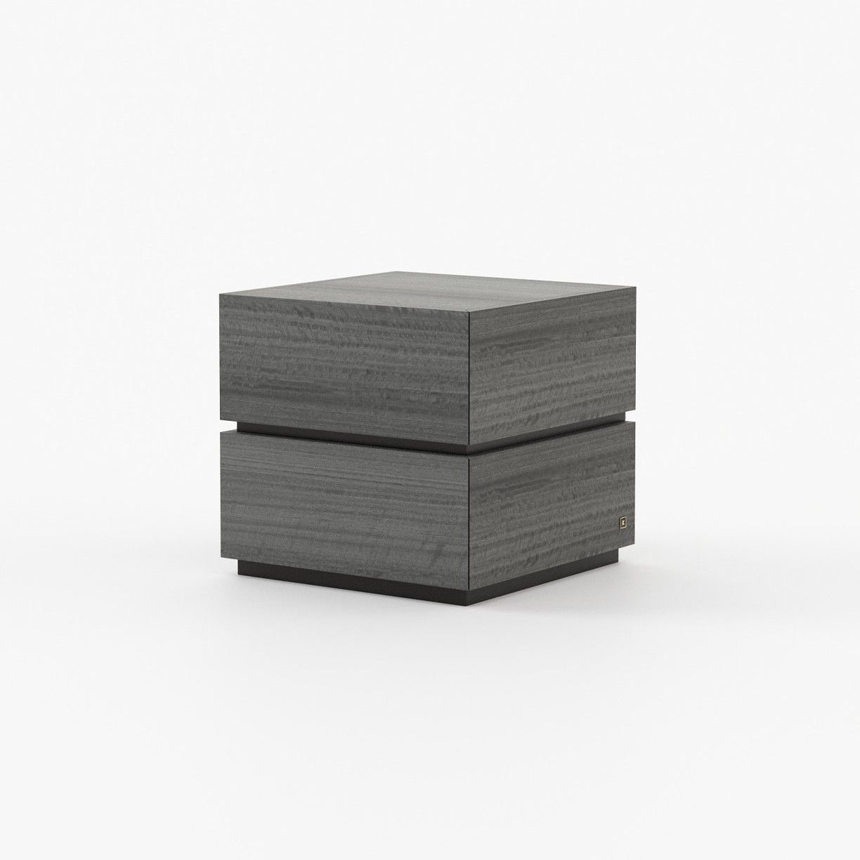 Laskasas DAKOTA Bedside Cabinet & Table Grey Eucalyptus Veneer Matte - Araco Interiors