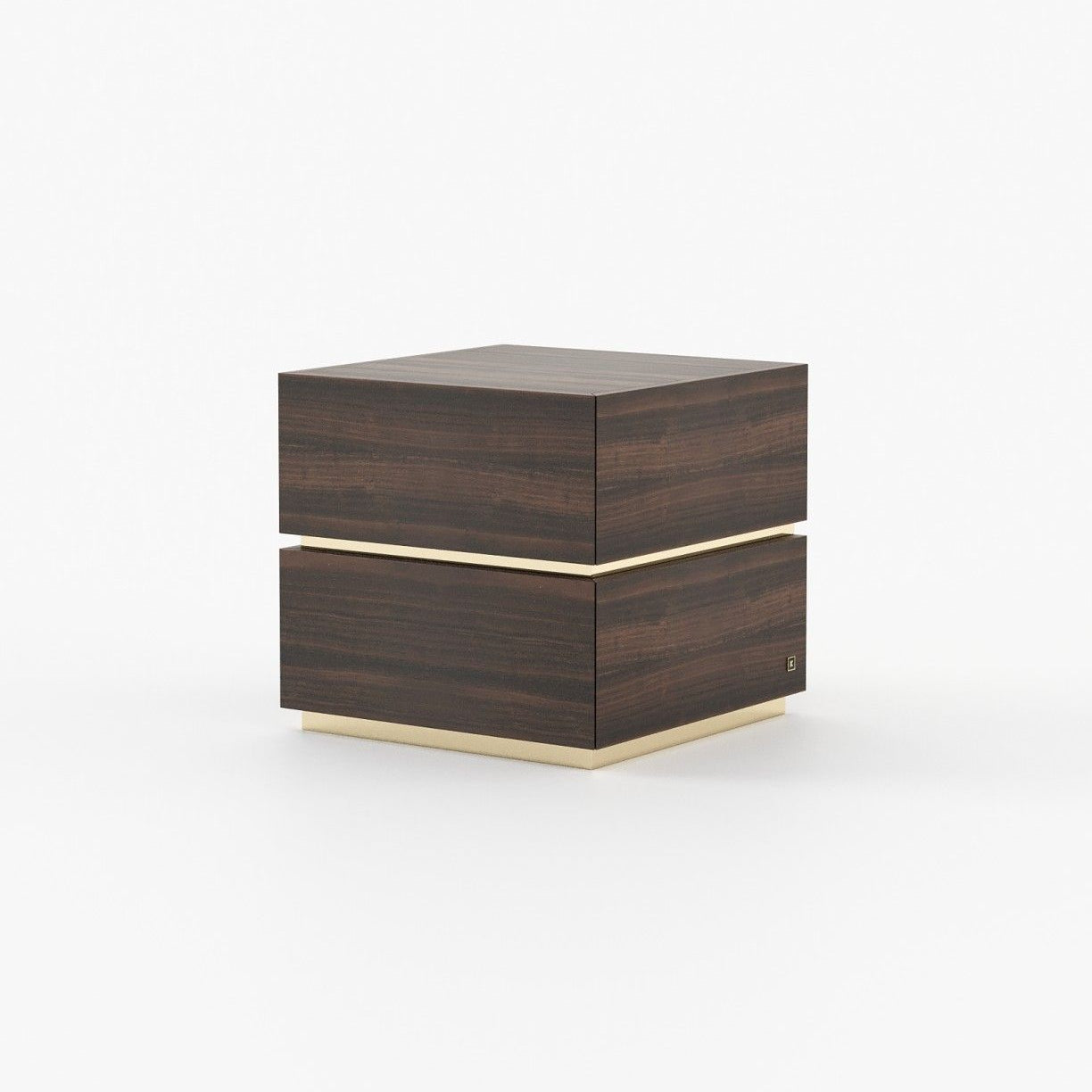 Laskasas DAKOTA Bedside Cabinet & Table Smoked Eucalyptus Veneer Matte - Araco Interiors