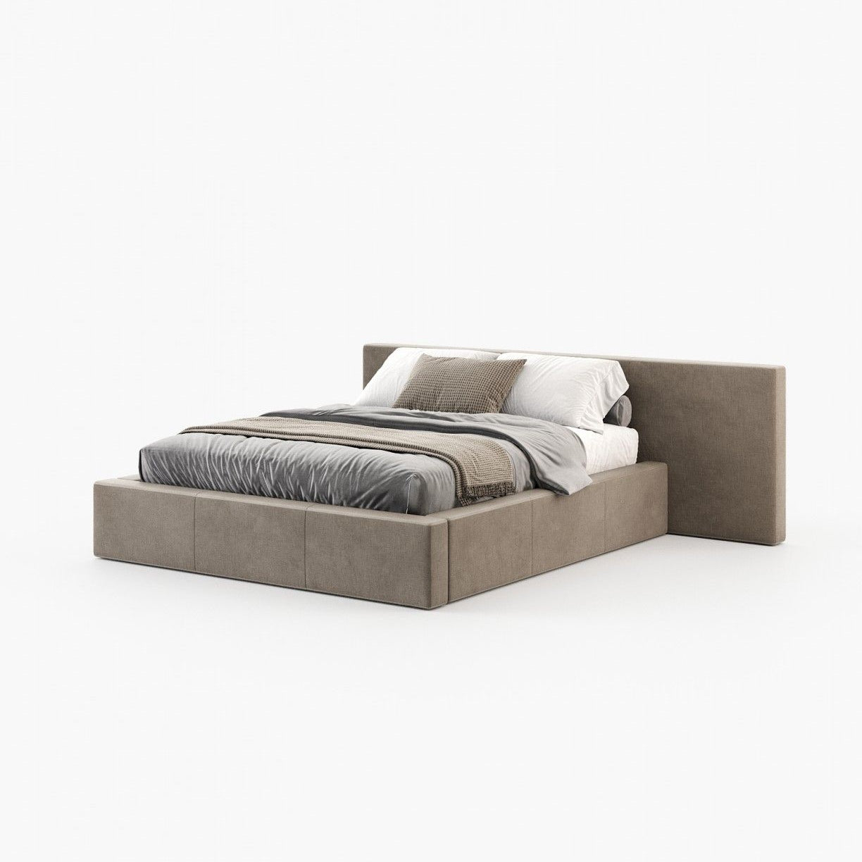 Laskasas DANGAR Bed & Headboard Xangai Taupe - Araco Interiors