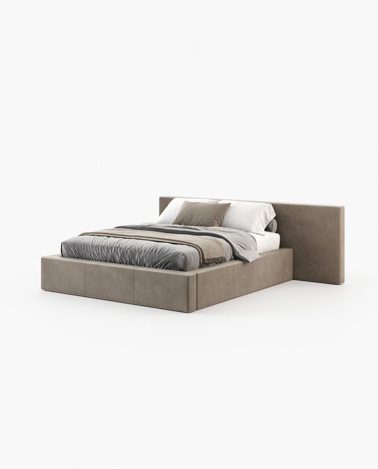 Laskasas DANGAR Bed & Headboard Xangai Taupe - Araco Interiors