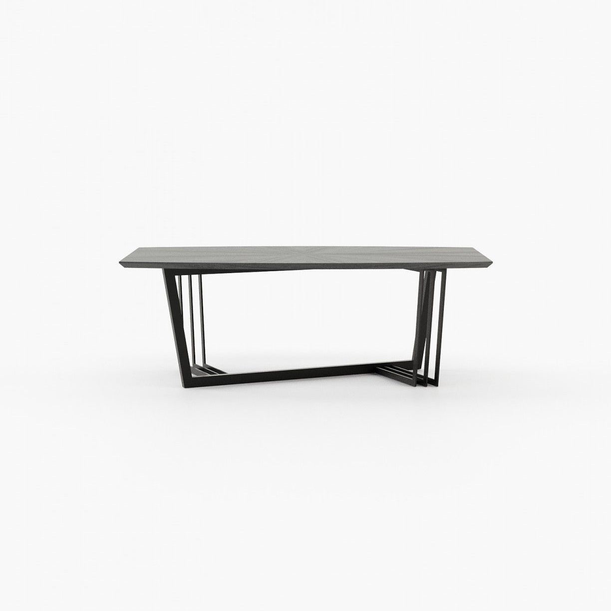 Laskasas D'ARC Dining & Bar Table Grey Eucalyptus Veneer Matte - Araco Interiors