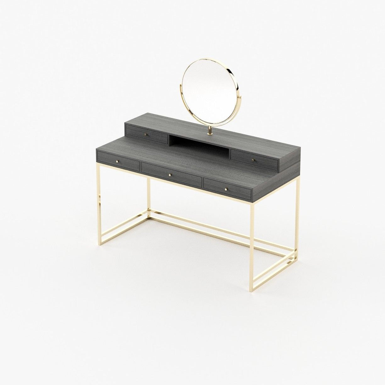Laskasas D'ARC Dressing Table Grey Eucalyptus Veneer Matte - Araco Interiors