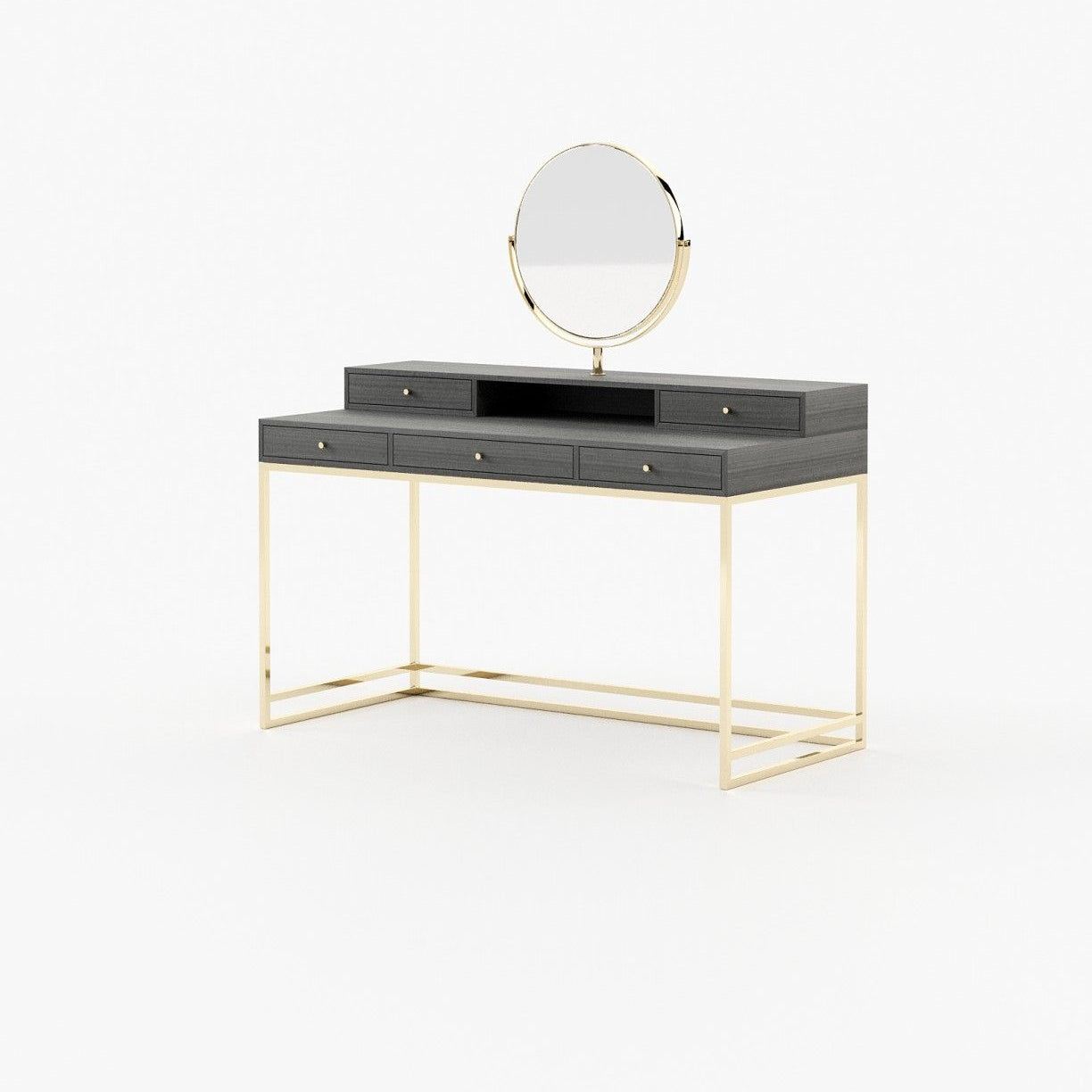 Laskasas D'ARC Dressing Table Grey Eucalyptus Veneer Matte - Araco Interiors