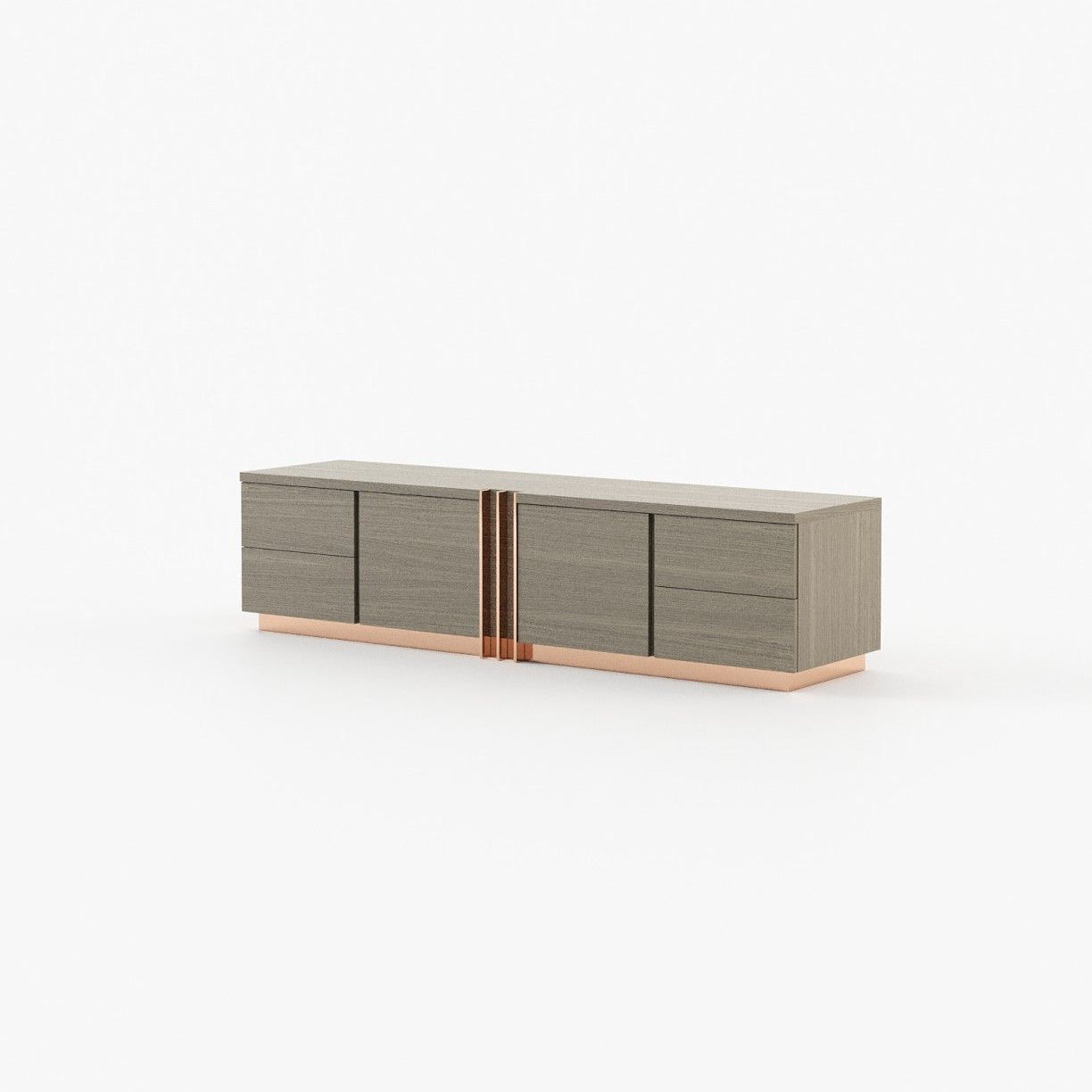 Laskasas D'ARC Media Unit Aged Oak Veneer Matte - Araco Interiors