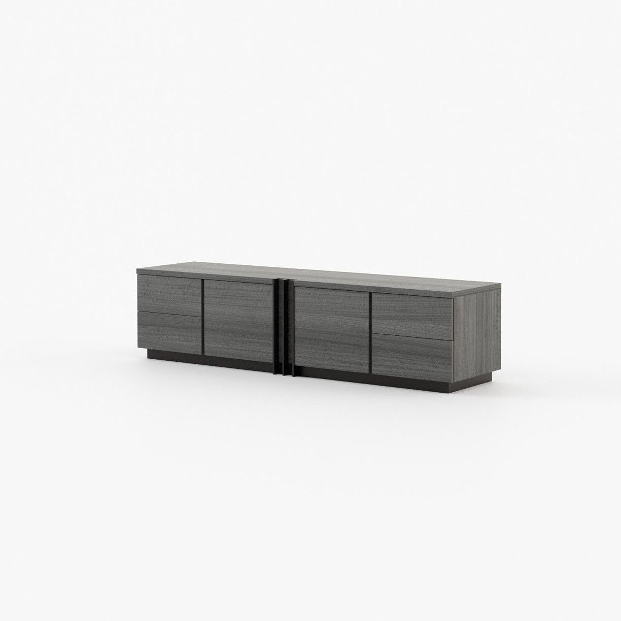 Laskasas D'ARC Media Unit Grey Eucalyptus Veneer Matte - Araco Interiors