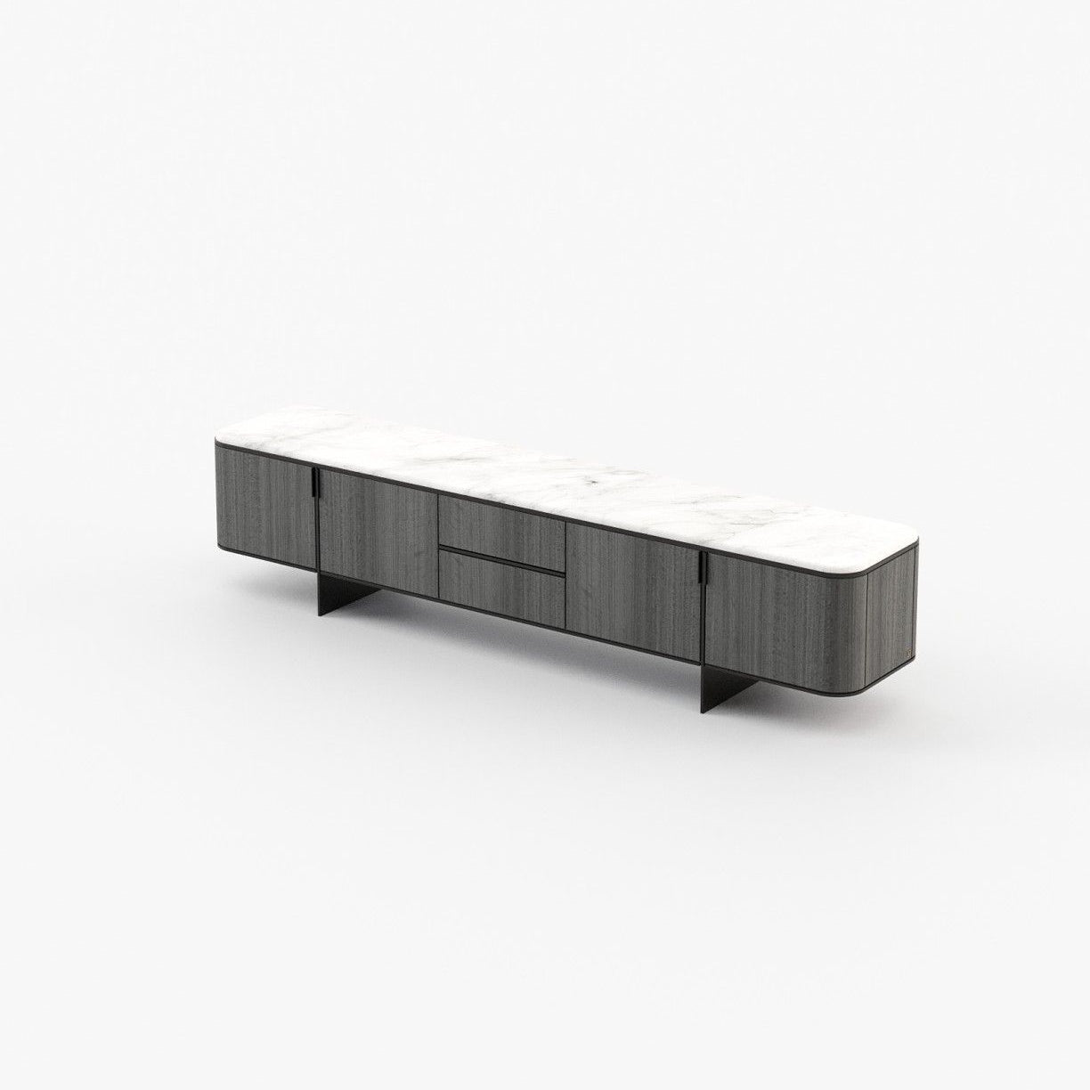 Laskasas DEAN Media Unit Grey Eucalyptus Veneer Matte - Araco Interiors