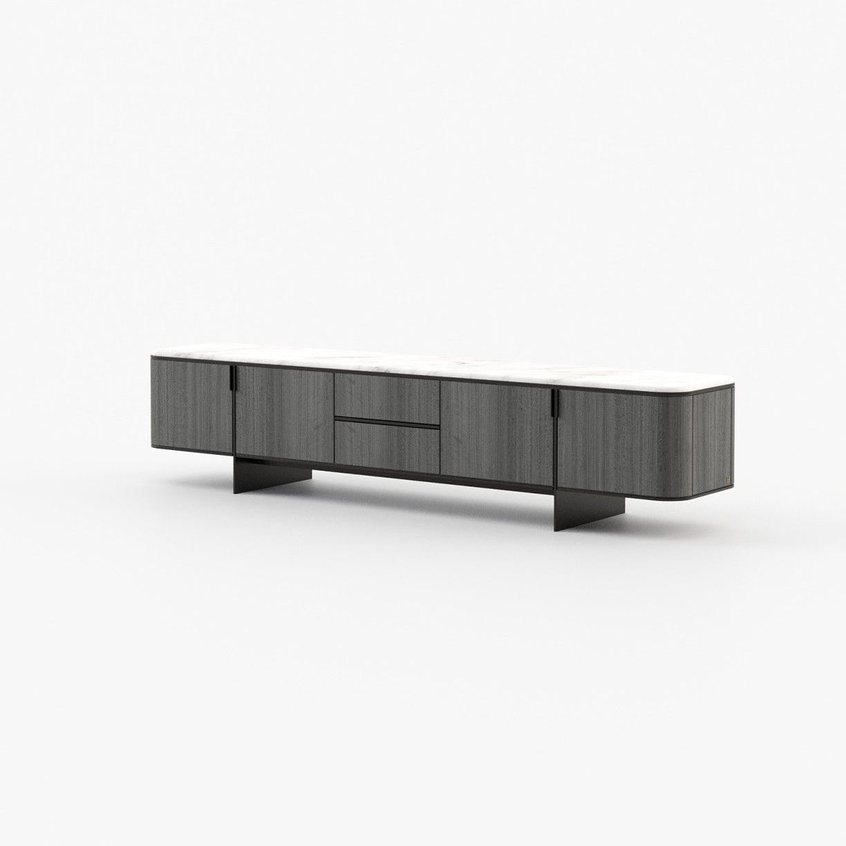 Laskasas DEAN Media Unit Grey Eucalyptus Veneer Matte - Araco Interiors