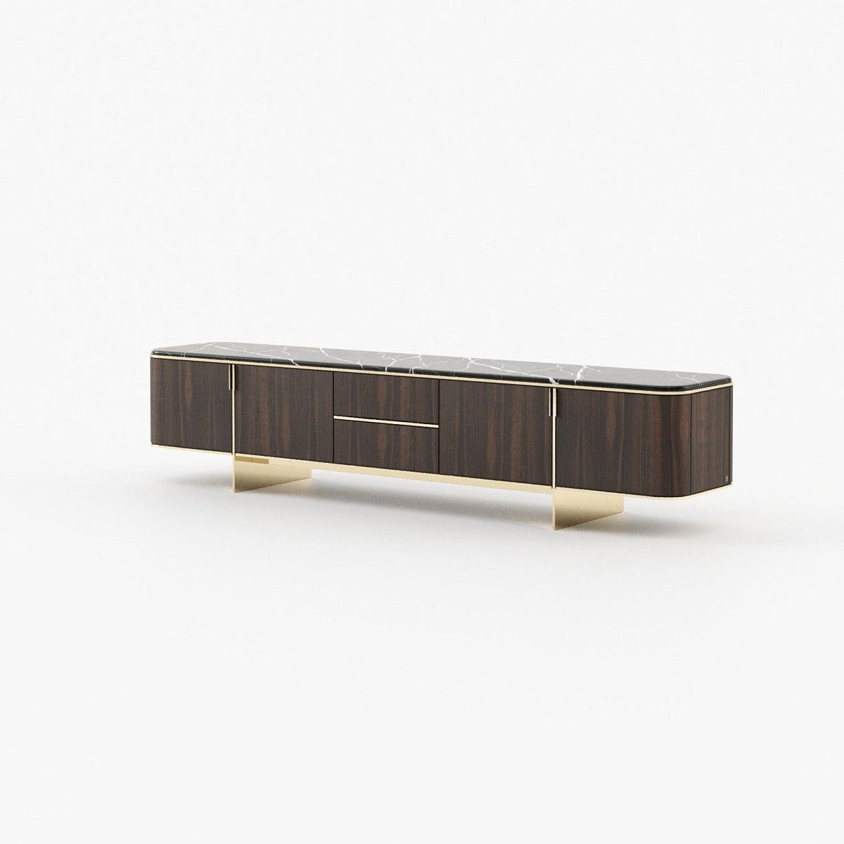 Laskasas DEAN Media Unit Smoked Eucalyptus Veneer Matte - Araco Interiors