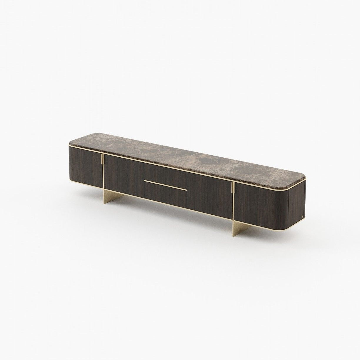 Laskasas DEAN Media Unit Smoked Oak Veneer Matte - Araco Interiors