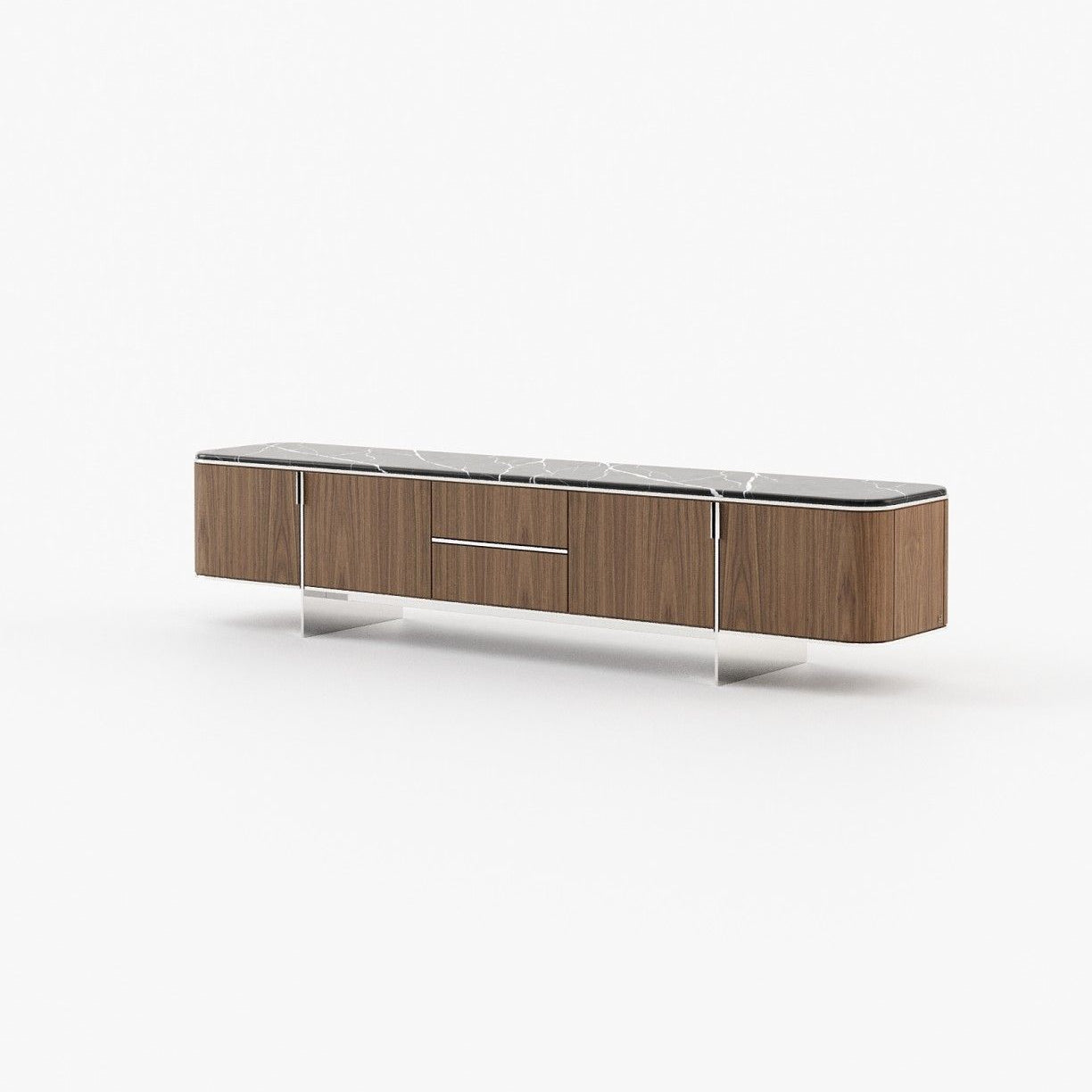 Laskasas DEAN Media Unit Walnut Veneer Matte - Araco Interiors