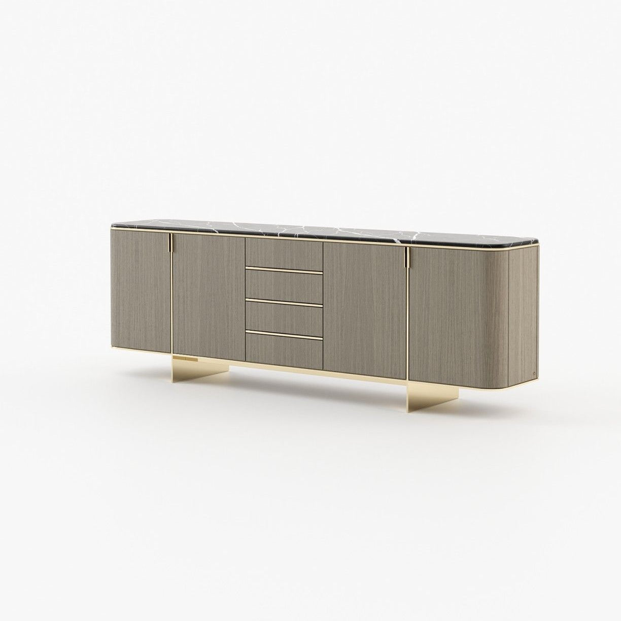 Laskasas DEAN Sideboard Aged Oak Veneer Matte - Araco Interiors