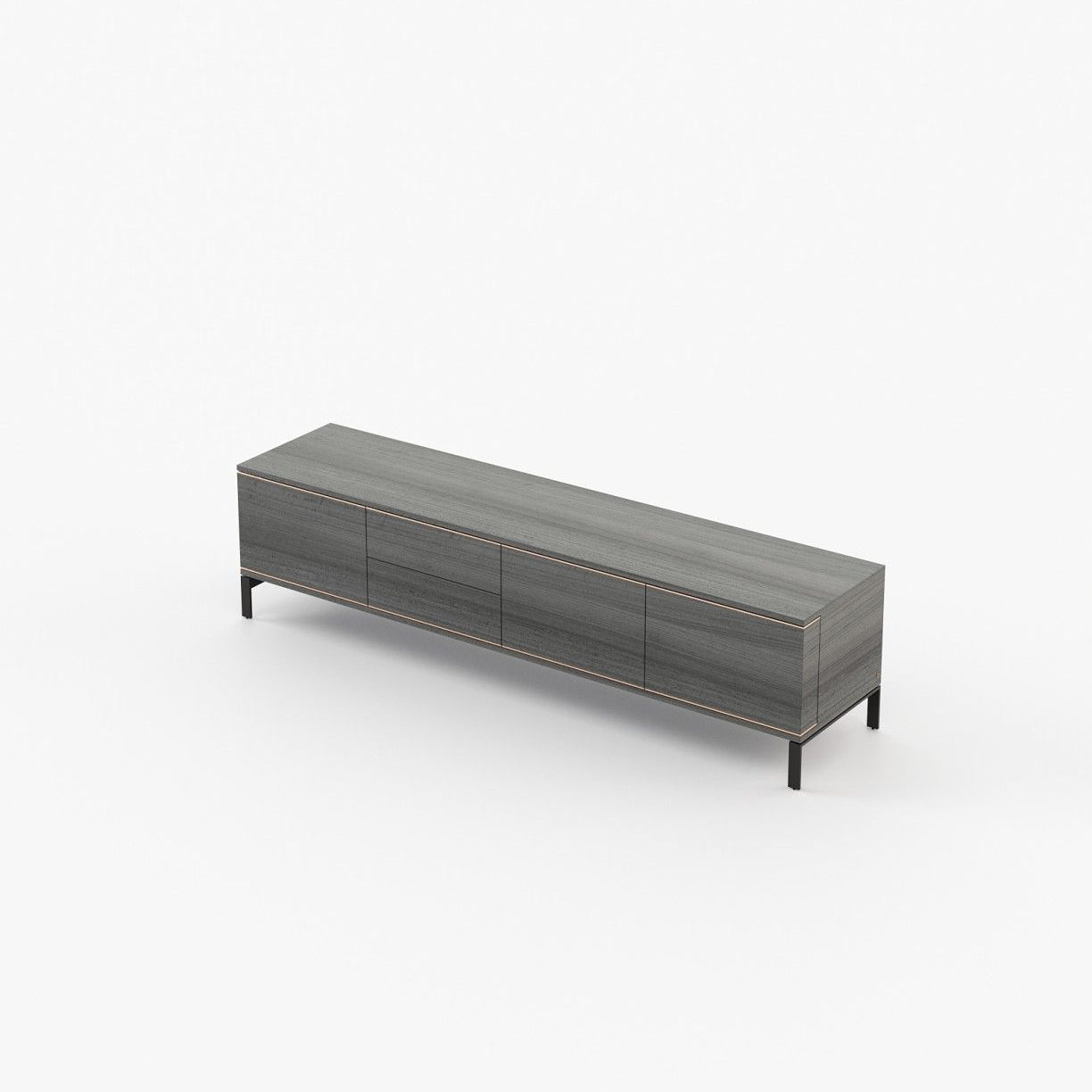 Laskasas DENER Media Unit Grey Eucalyptus Veneer Matte - Araco Interiors