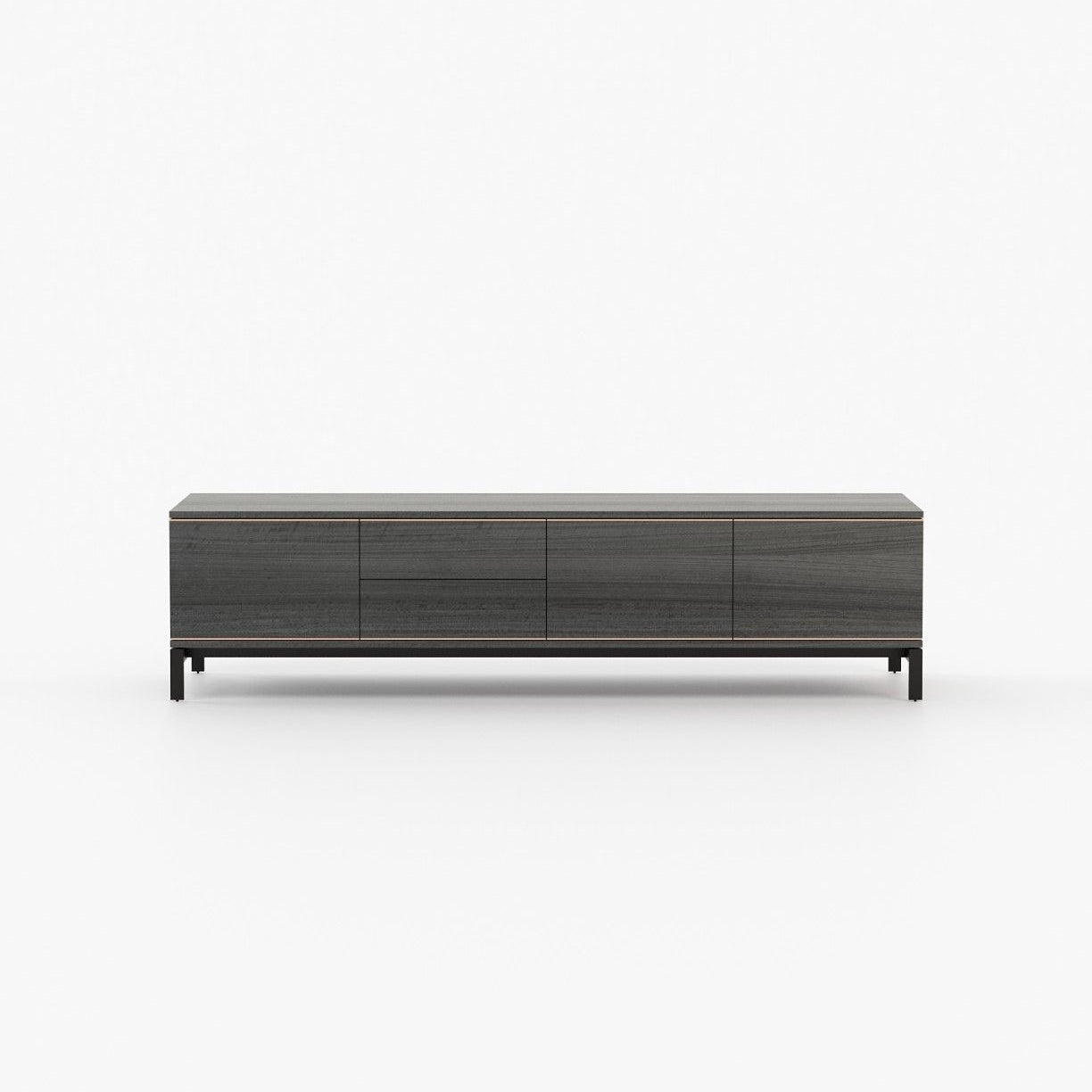 Laskasas DENER Media Unit Grey Eucalyptus Veneer Matte - Araco Interiors