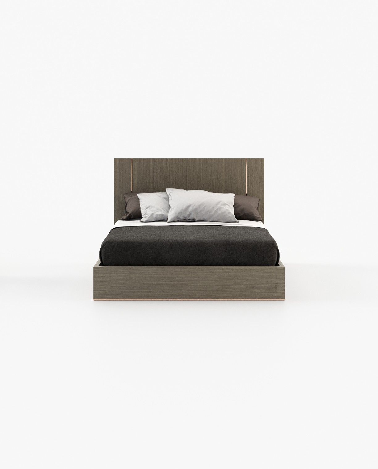 Laskasas DUANE Bed & Headboard Aged Oak Veneer Matte - Araco Interiors