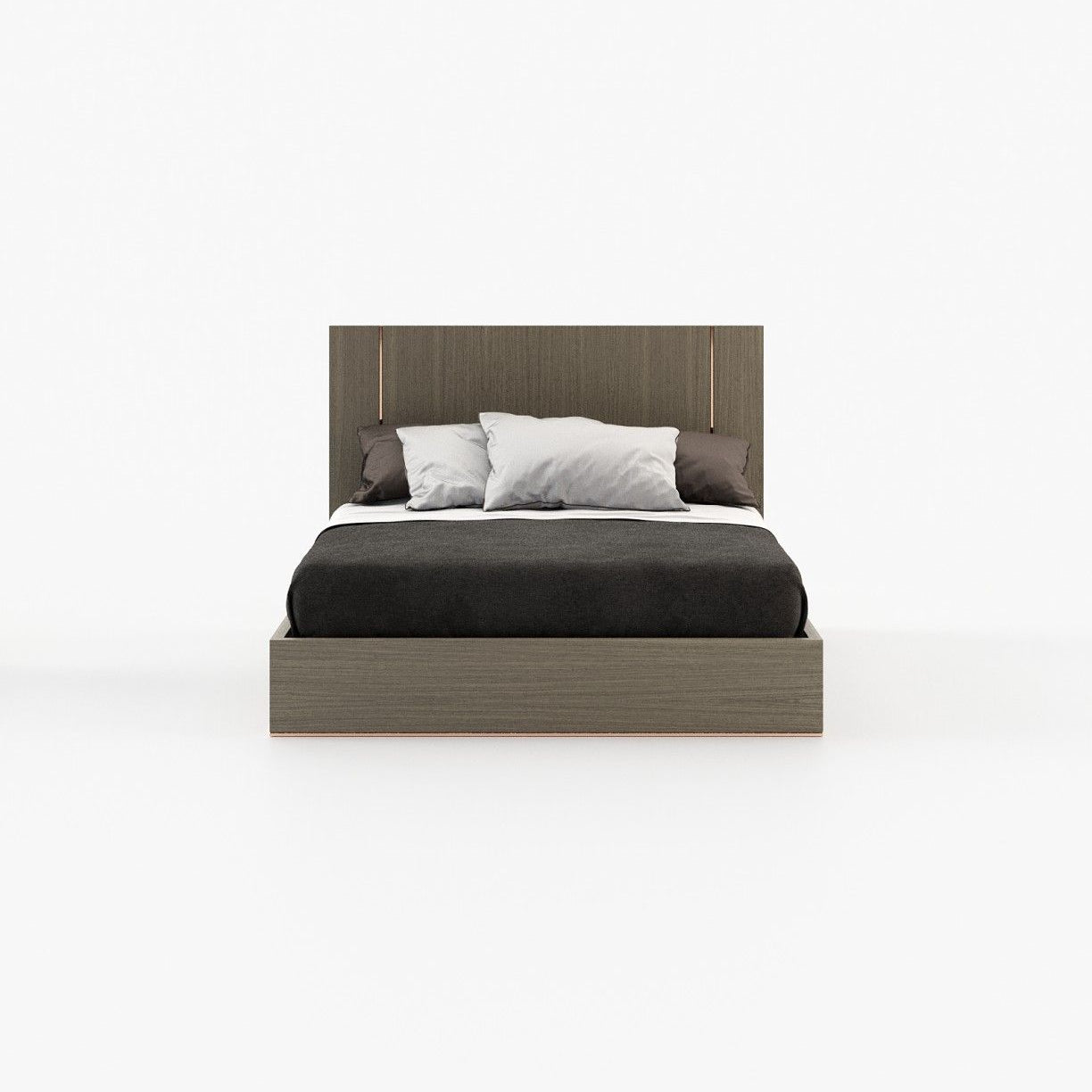 Laskasas DUANE Bed & Headboard Aged Oak Veneer Matte - Araco Interiors