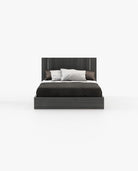 Laskasas DUANE Bed & Headboard Grey Eucalyptus Veneer Matte - Araco Interiors