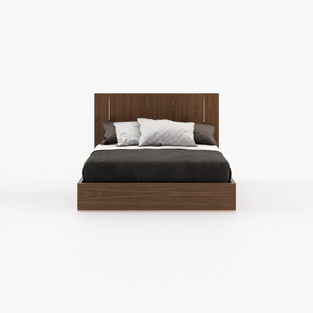 Laskasas DUANE Bed & Headboard Walnut Veneer Matte - Araco Interiors