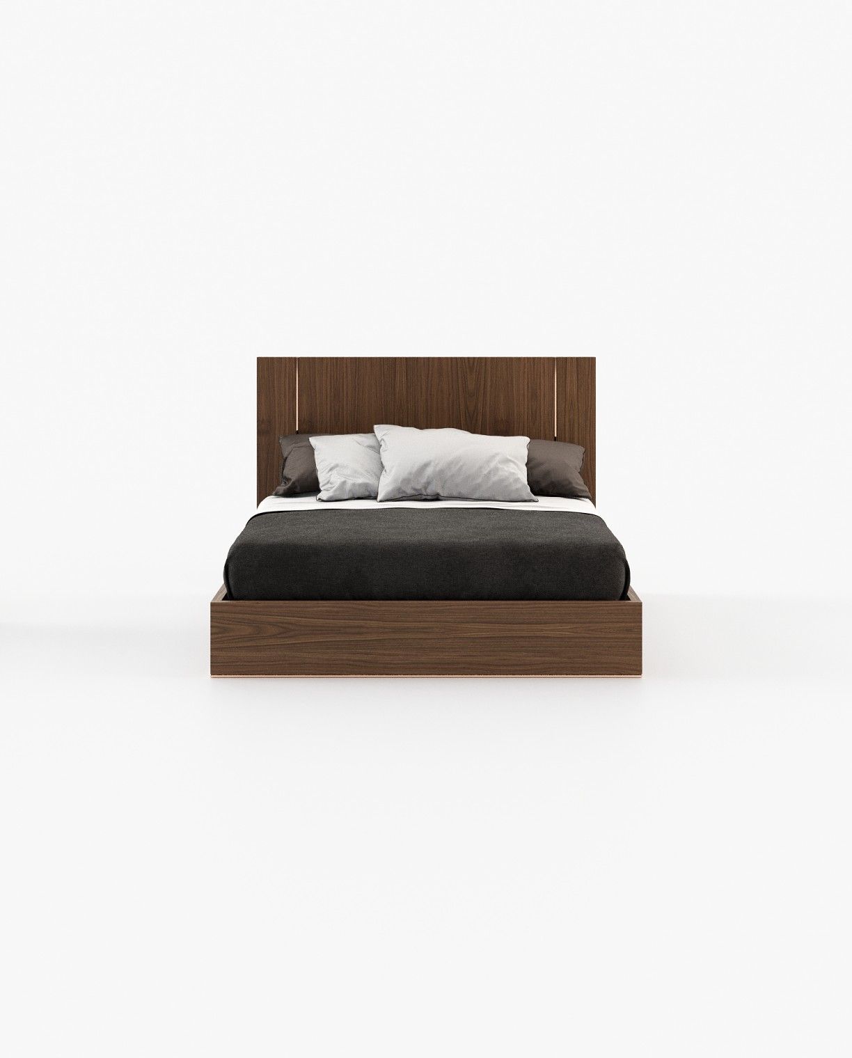 Laskasas DUANE Bed & Headboard Walnut Veneer Matte - Araco Interiors