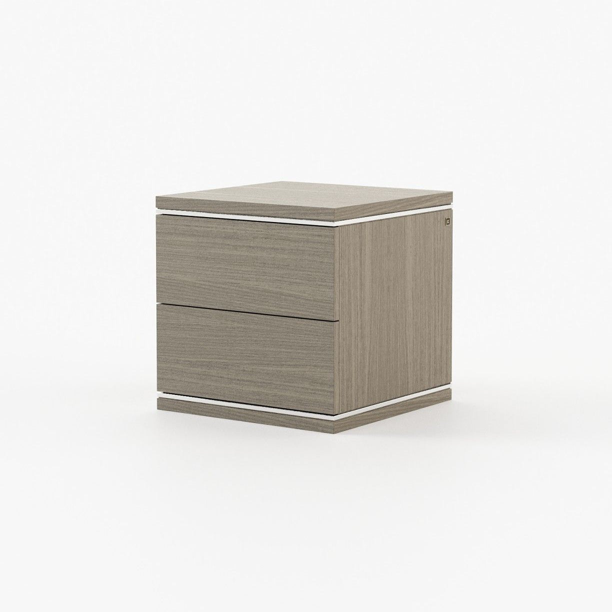 Laskasas DUANE Bedside Cabinet & Table Aged Oak Veneer Matte - Araco Interiors