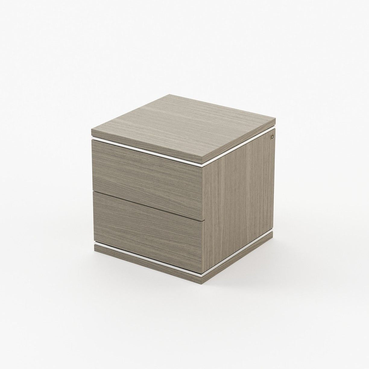 Laskasas DUANE Bedside Cabinet & Table Aged Oak Veneer Matte - Araco Interiors