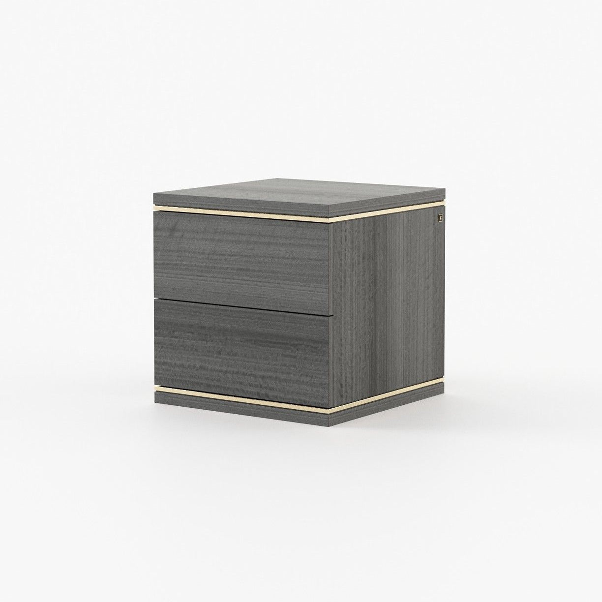 Laskasas DUANE Bedside Cabinet & Table Grey Eucalyptus Veneer Matte - Araco Interiors