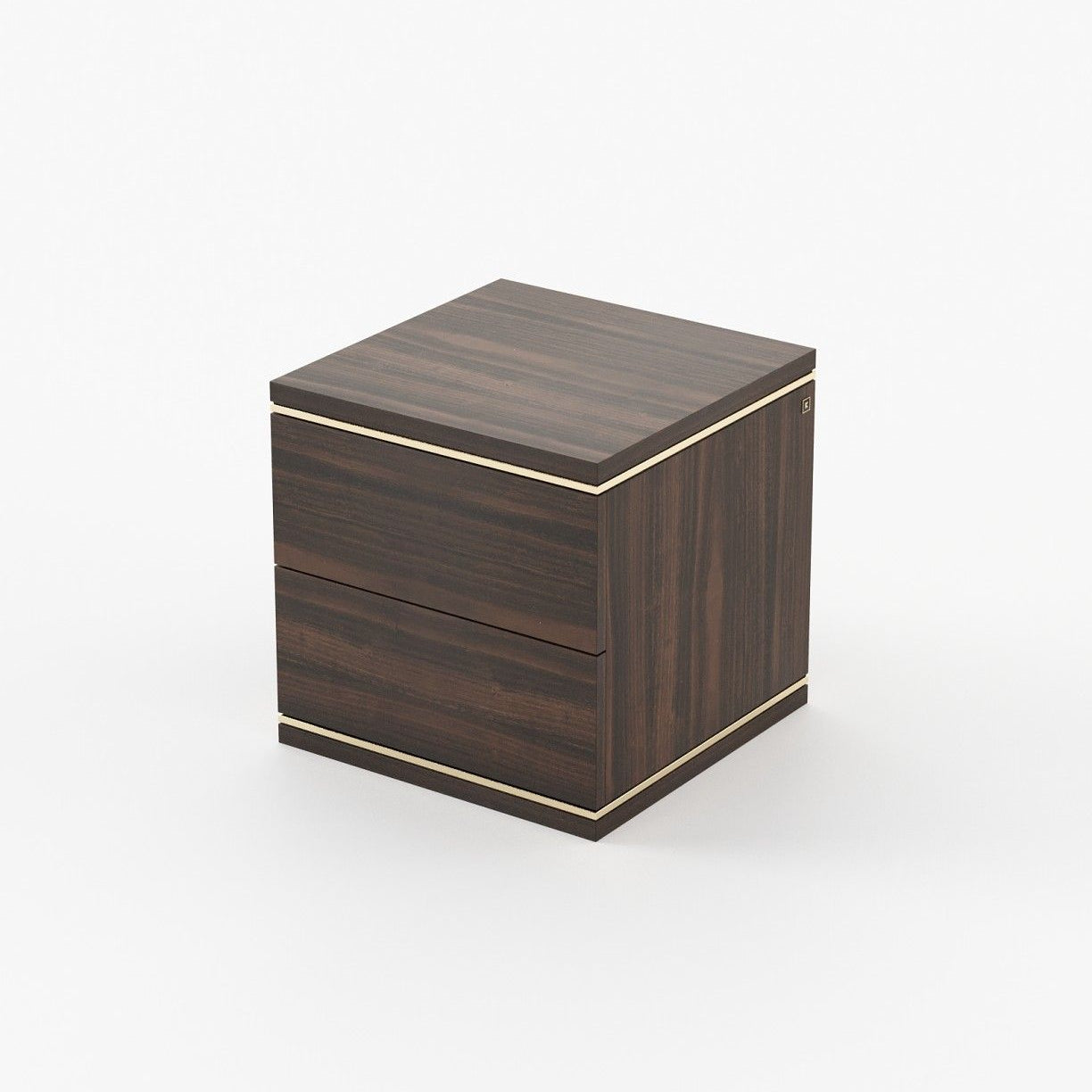 Laskasas DUANE Bedside Cabinet & Table Smoked Eucalyptus Veneer Matte - Araco Interiors