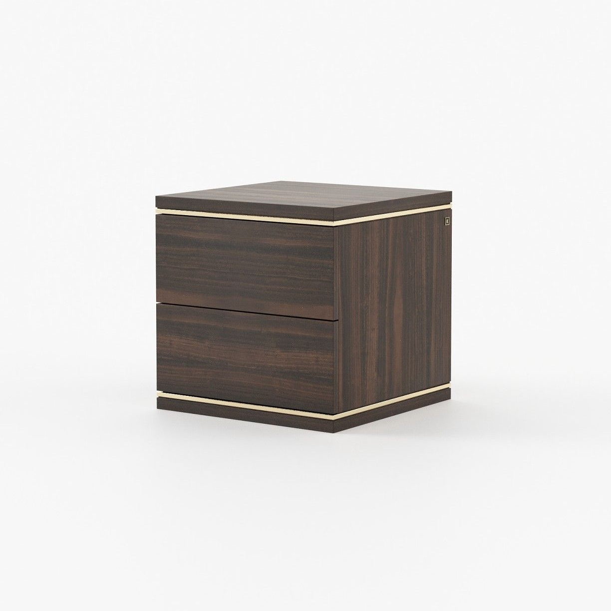Laskasas DUANE Bedside Cabinet & Table Smoked Eucalyptus Veneer Matte - Araco Interiors