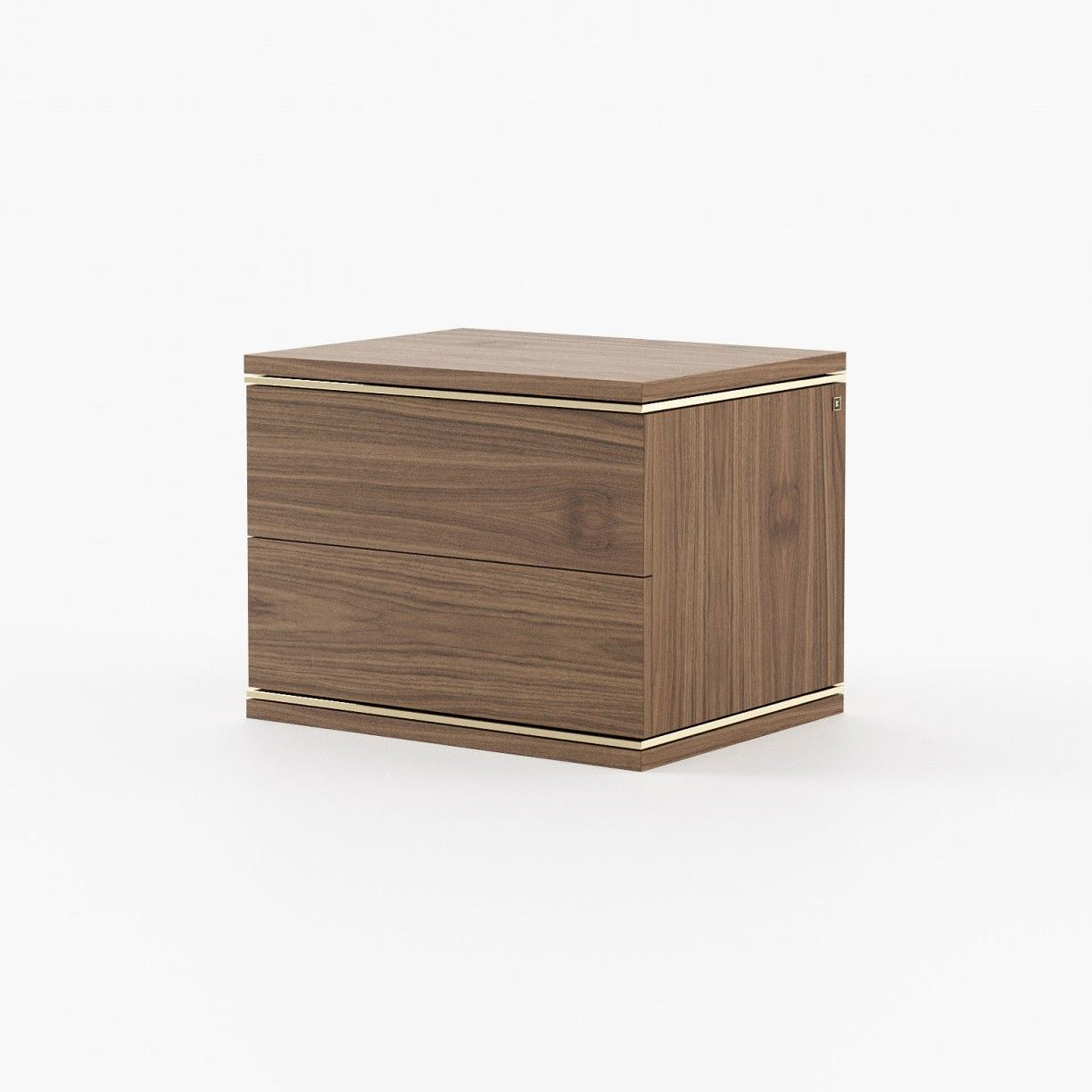 Laskasas DUANE Bedside Cabinet & Table Walnut Veneer Matte - Araco Interiors