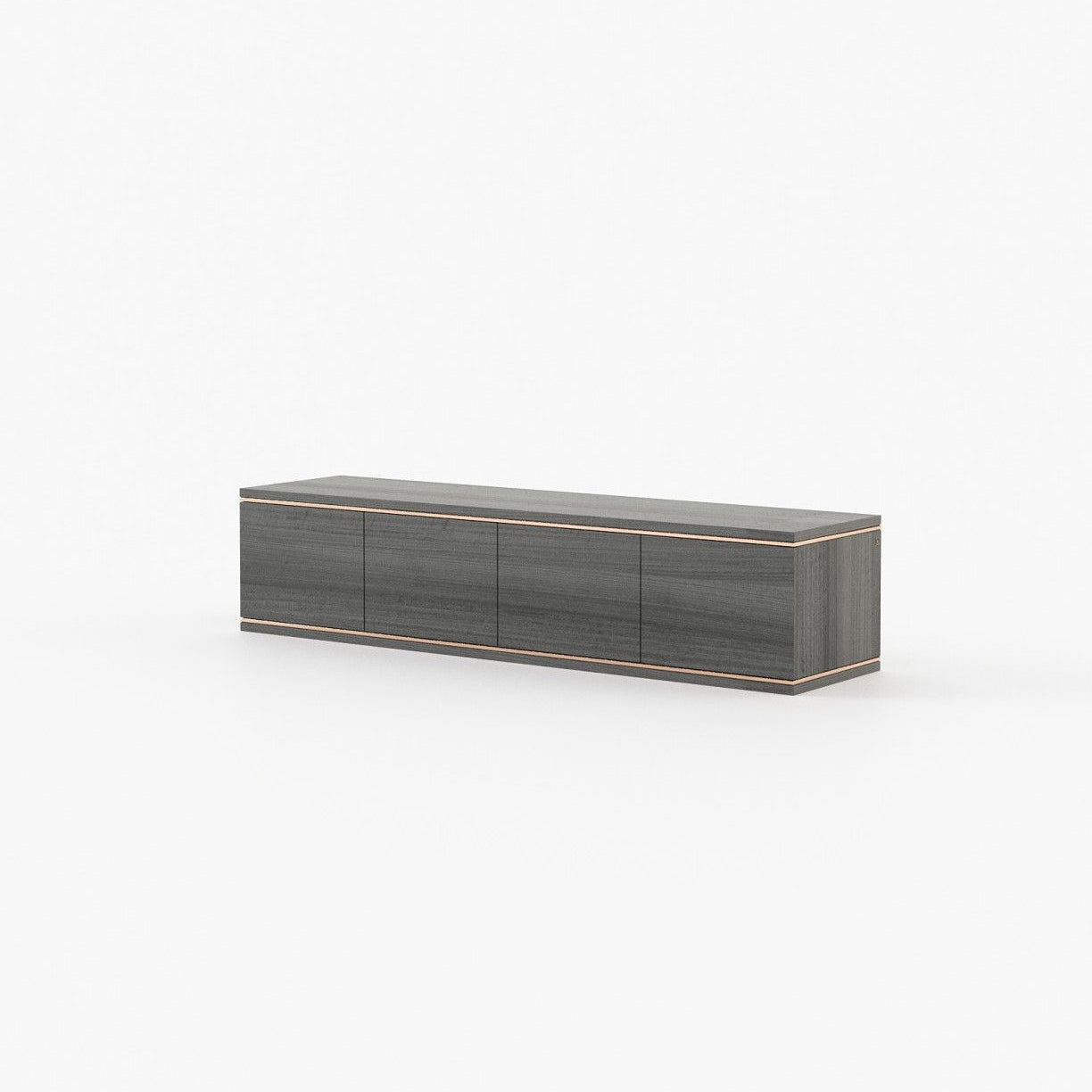 Laskasas DUANE Media Unit Grey Eucalyptus Veneer Matte - Araco Interiors
