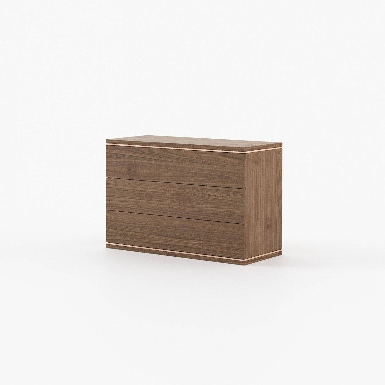 Laskasas DUANE Set of 3 Chest of Drawers Walnut Veneer Matte - Araco Interiors