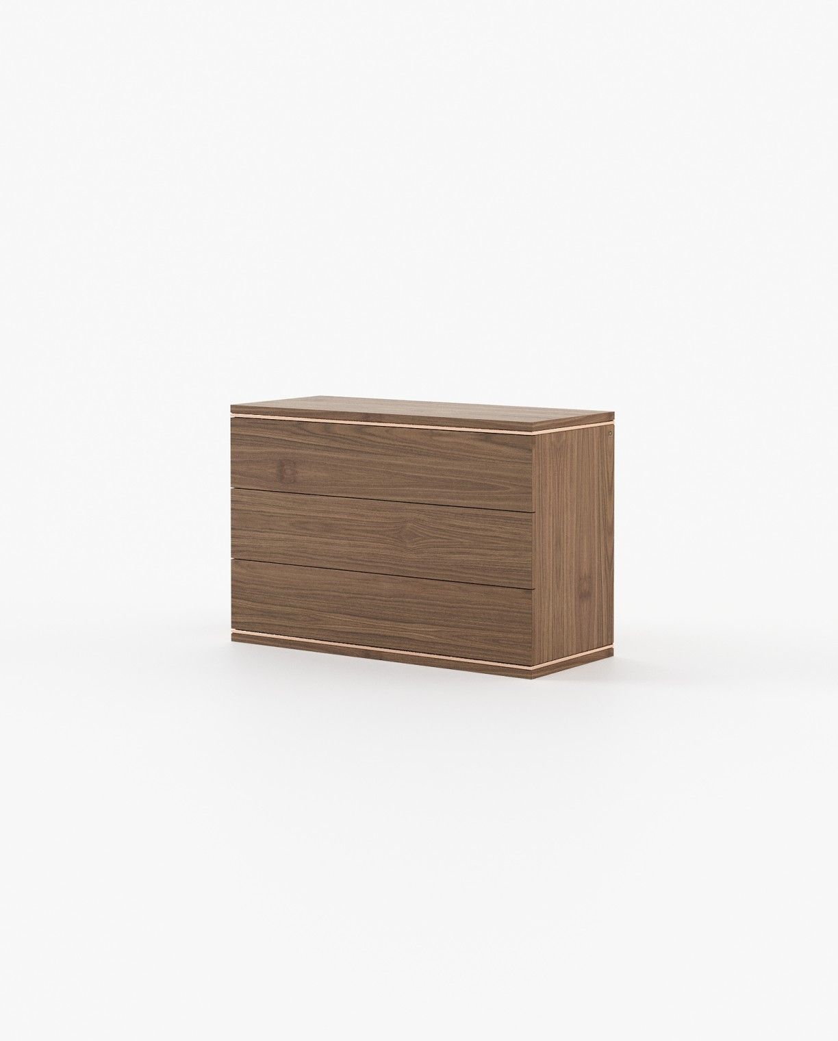 Laskasas DUANE Set of 3 Chest of Drawers Walnut Veneer Matte - Araco Interiors